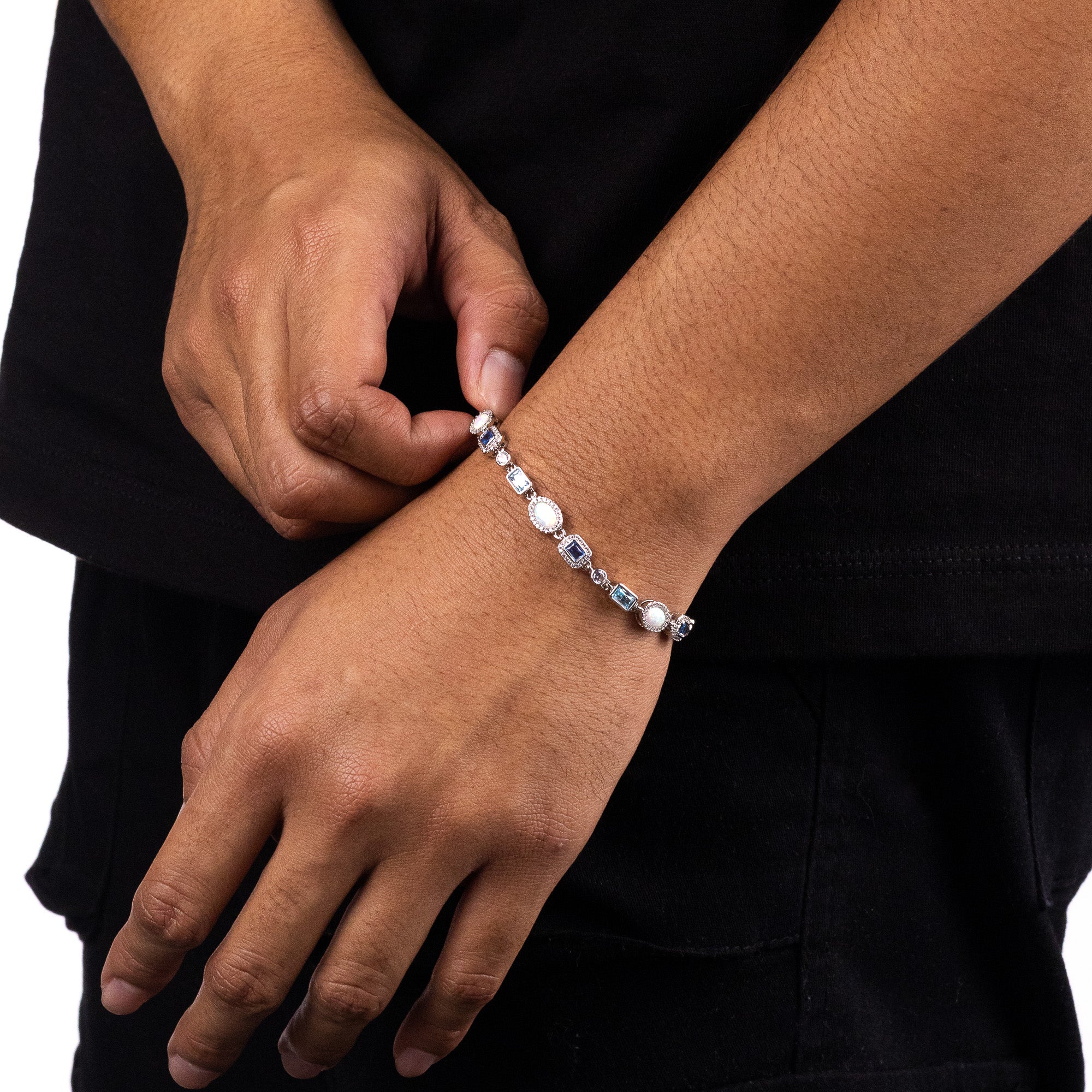 Blue and Opal Gemstone Bracelet