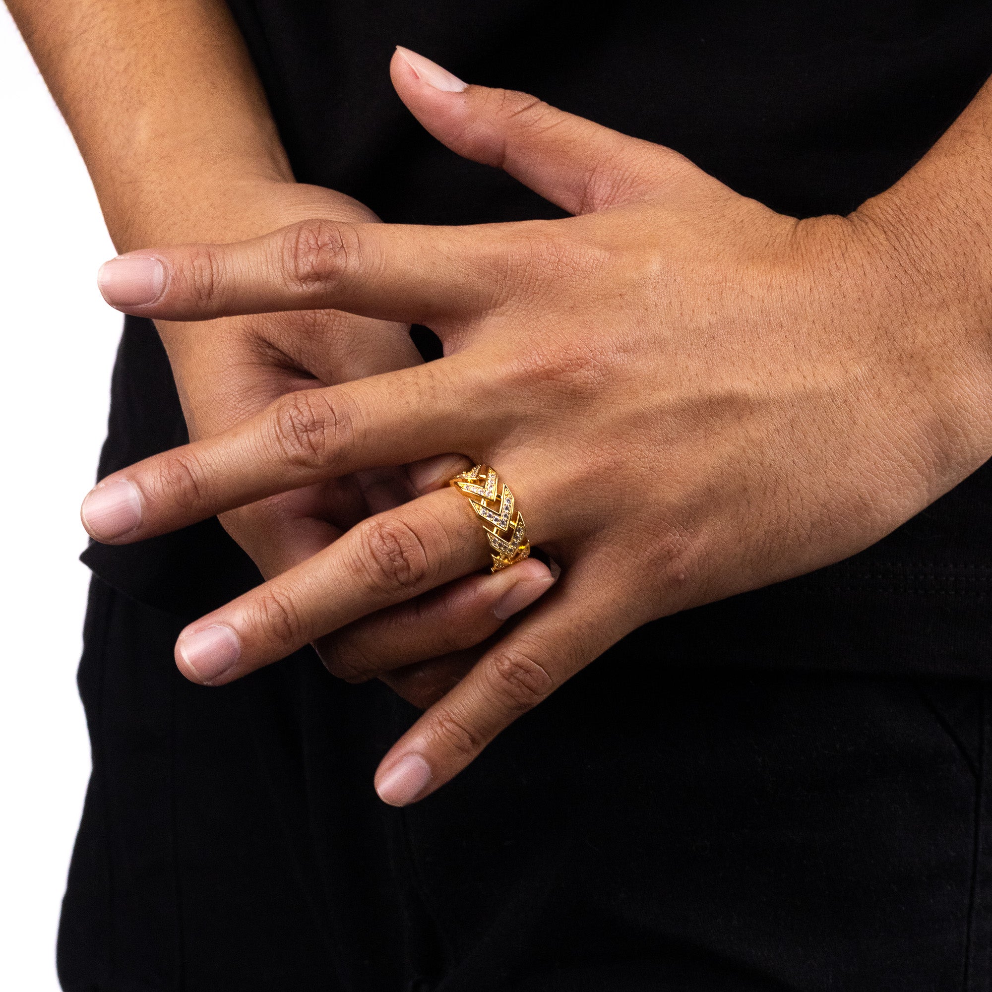 Arrow Iced Out Ring - Gold