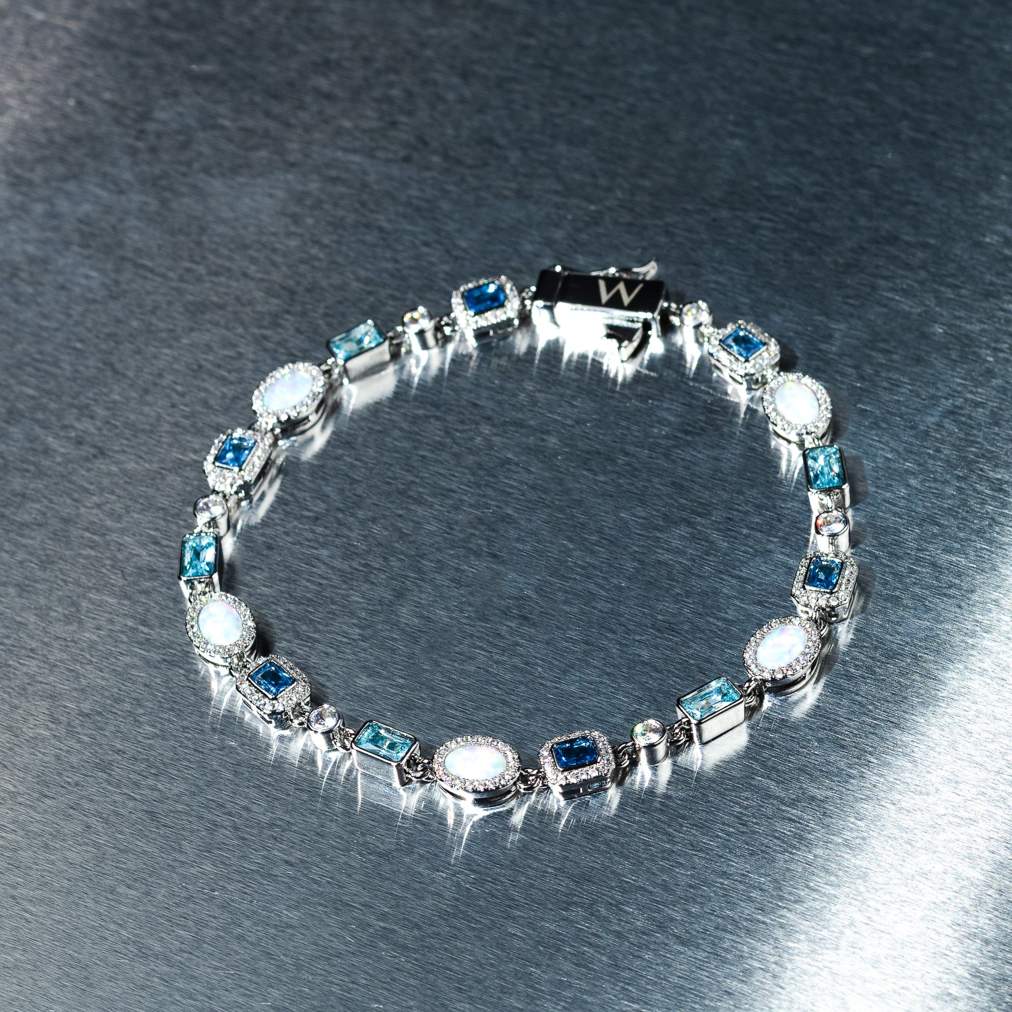 Blue and Opal Gemstone Bracelet
