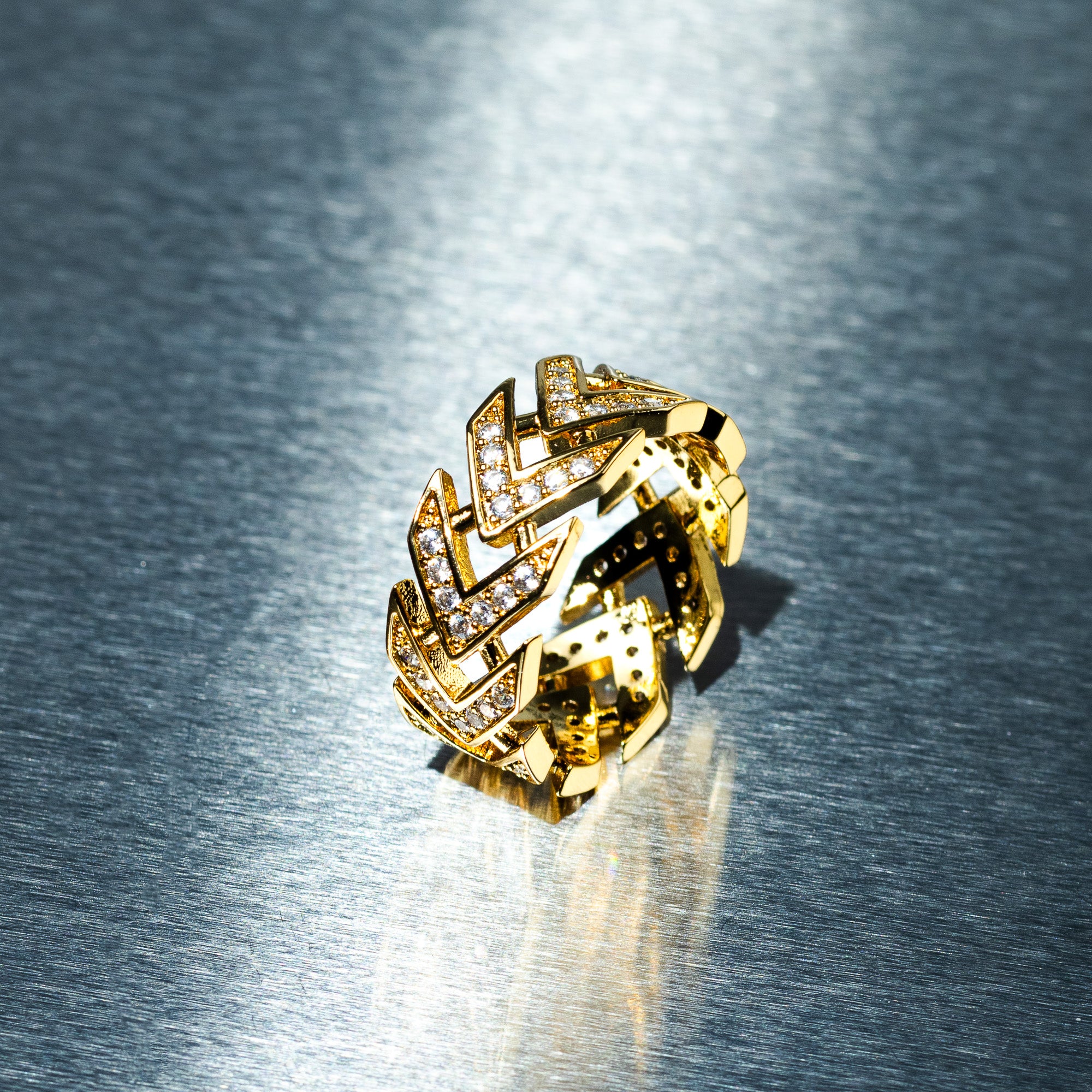 Arrow Iced Out Ring - Gold
