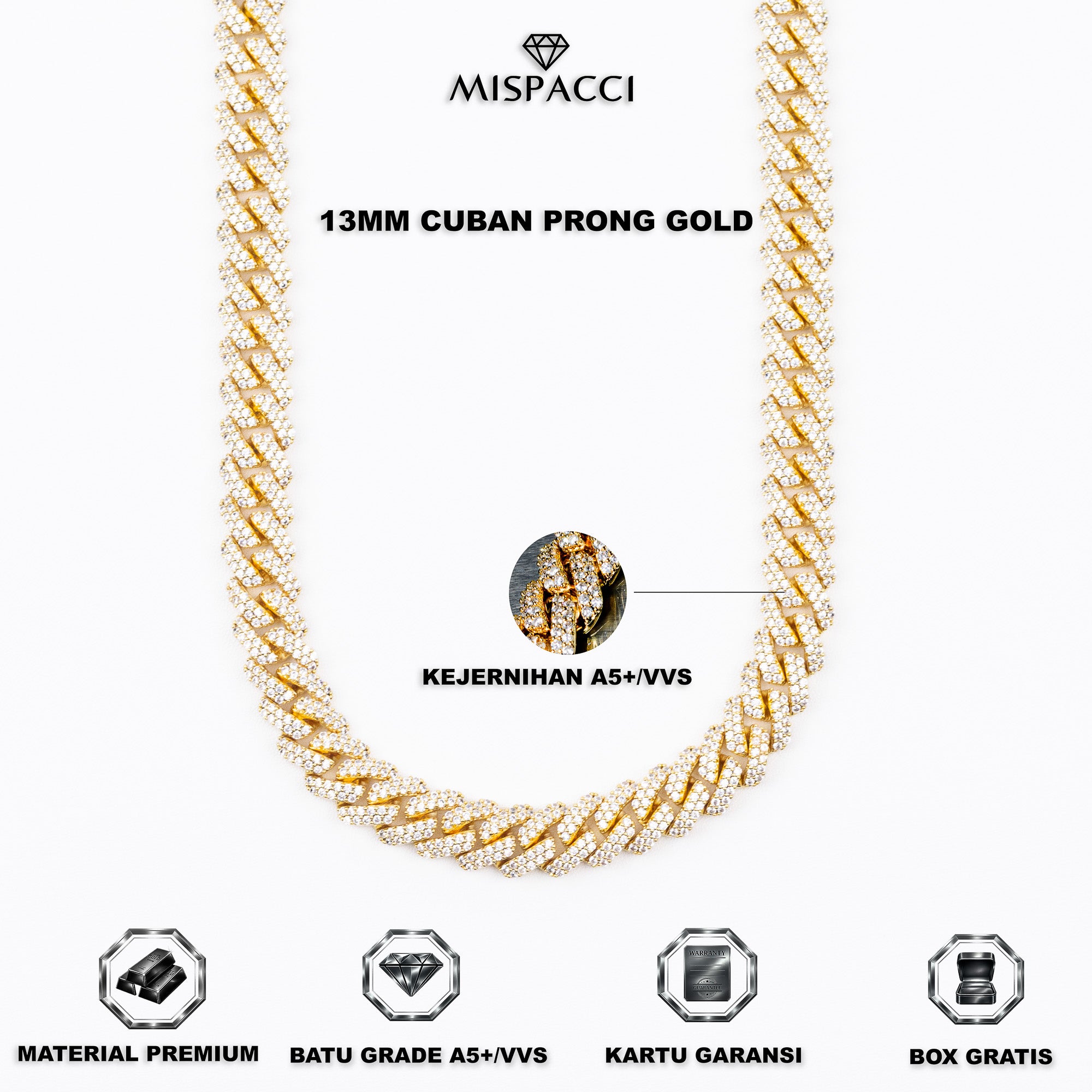Cuban Prong Chain - Gold