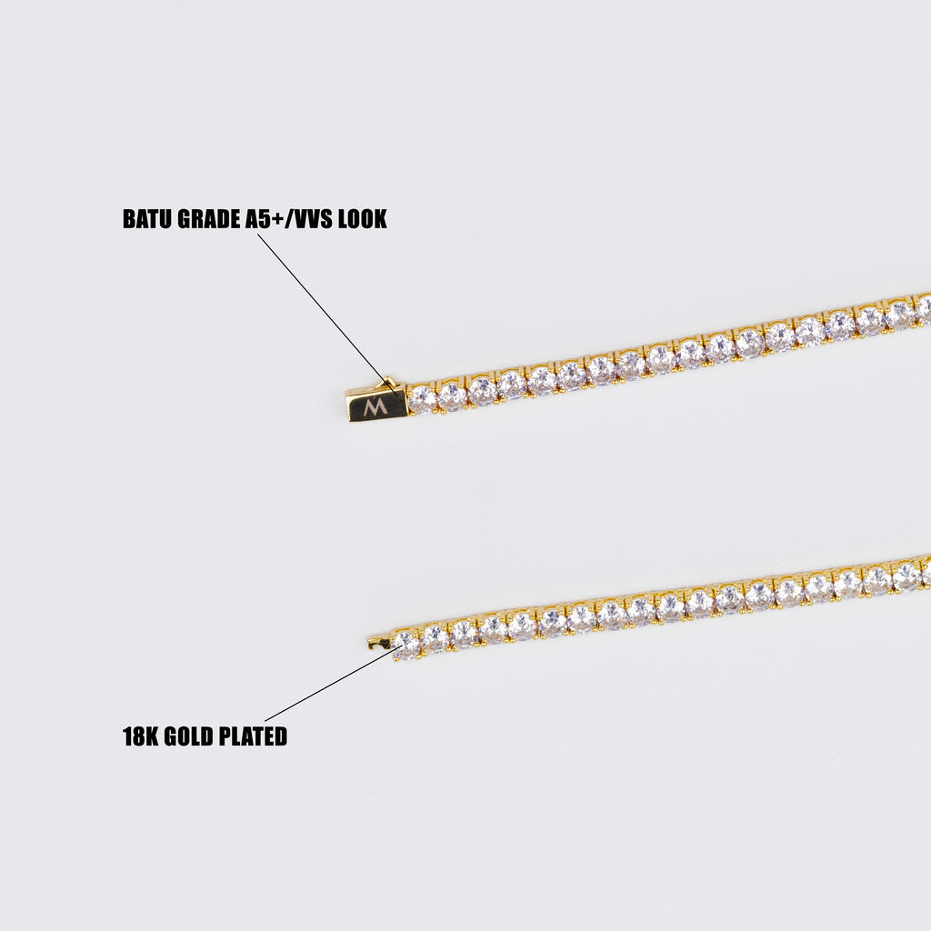 5mm Tennis Chain - Gold