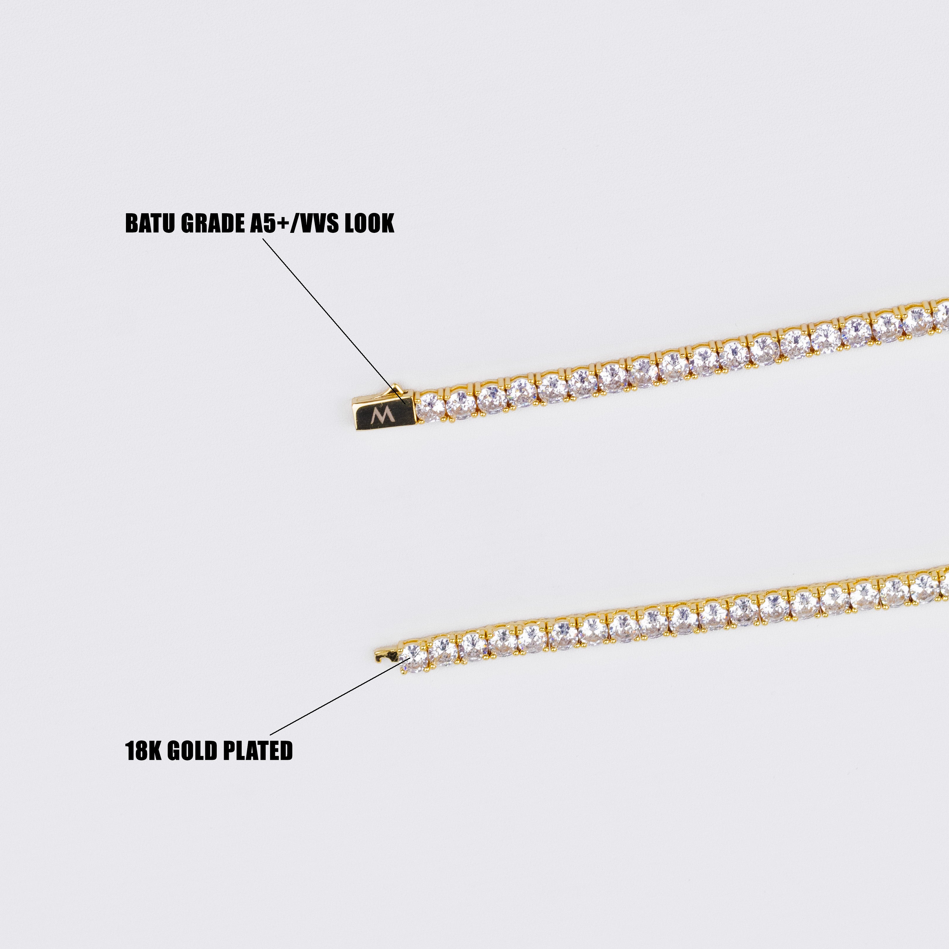 5mm Tennis Chain - Gold