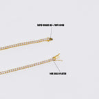 3mm Tennis Chain - Gold