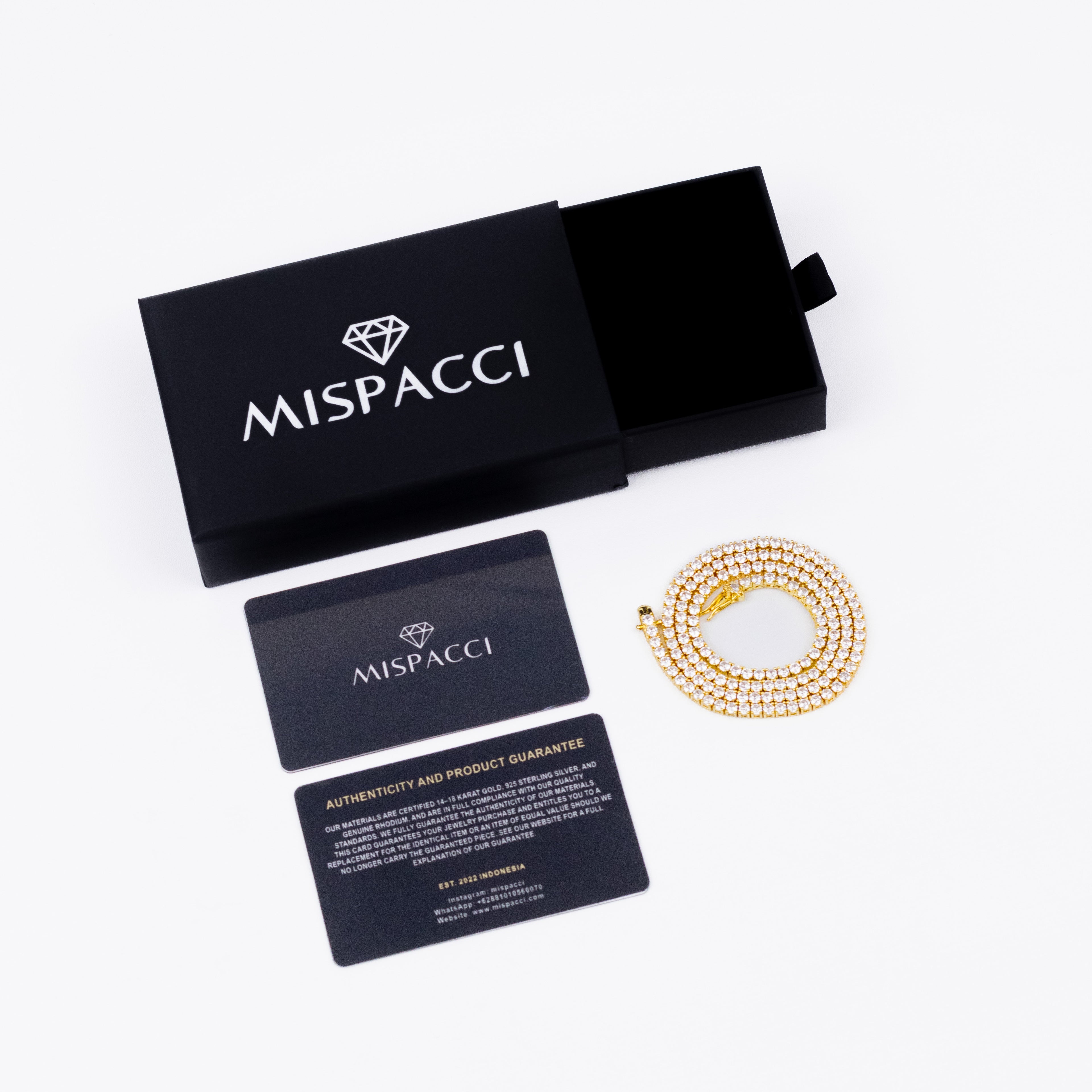 3mm Tennis Chain - Gold