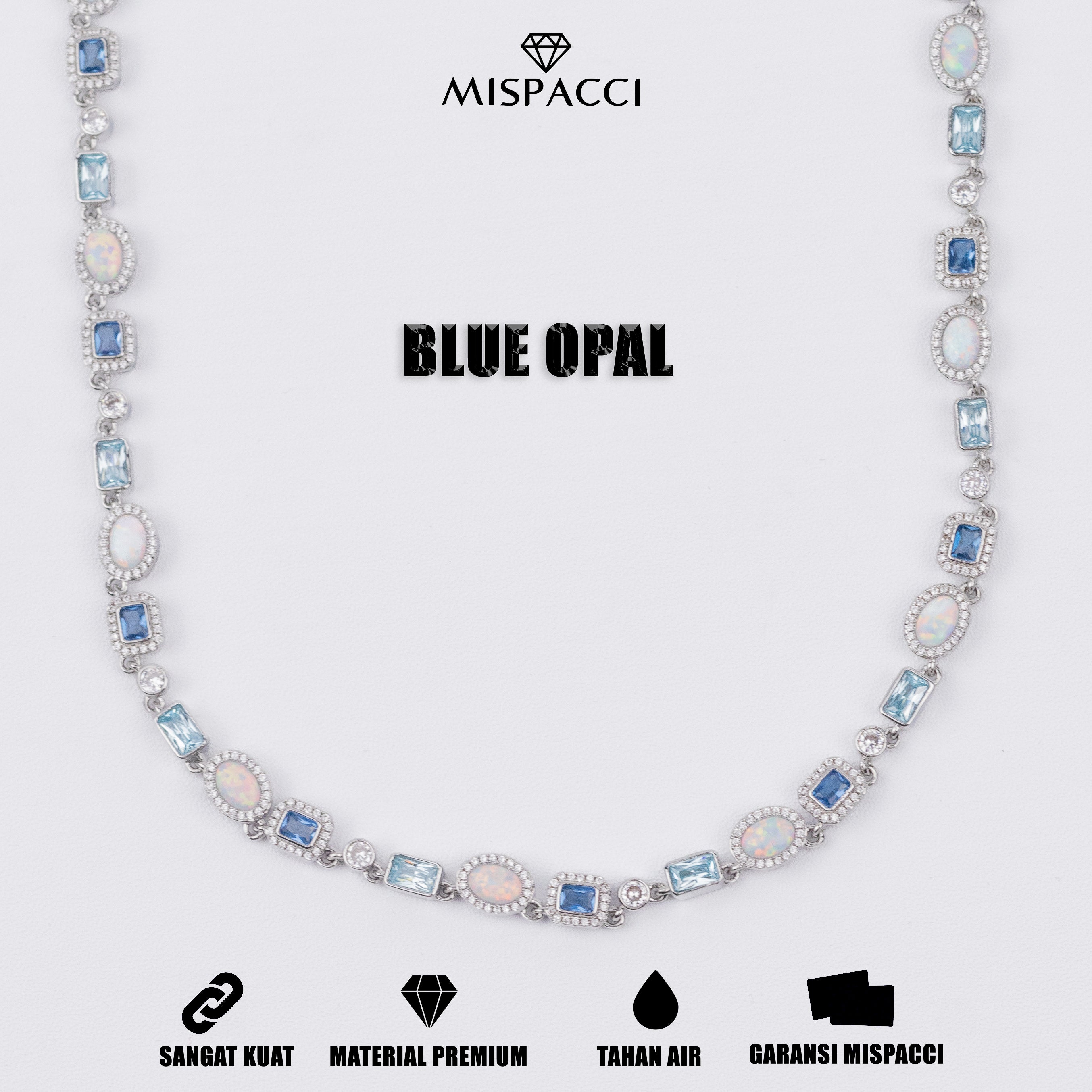 Blue and Opal Gemstone Chain