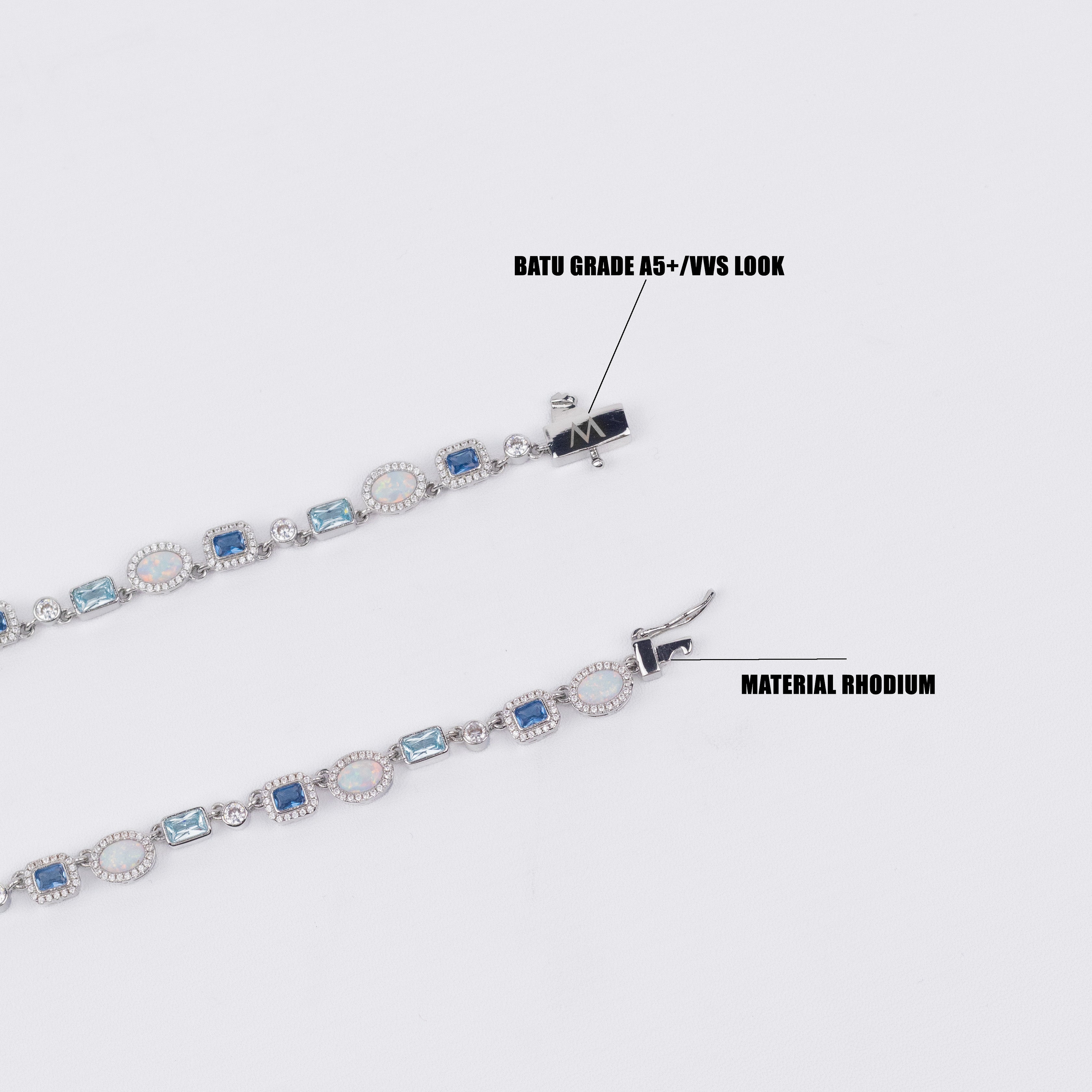 Blue and Opal Gemstone Chain