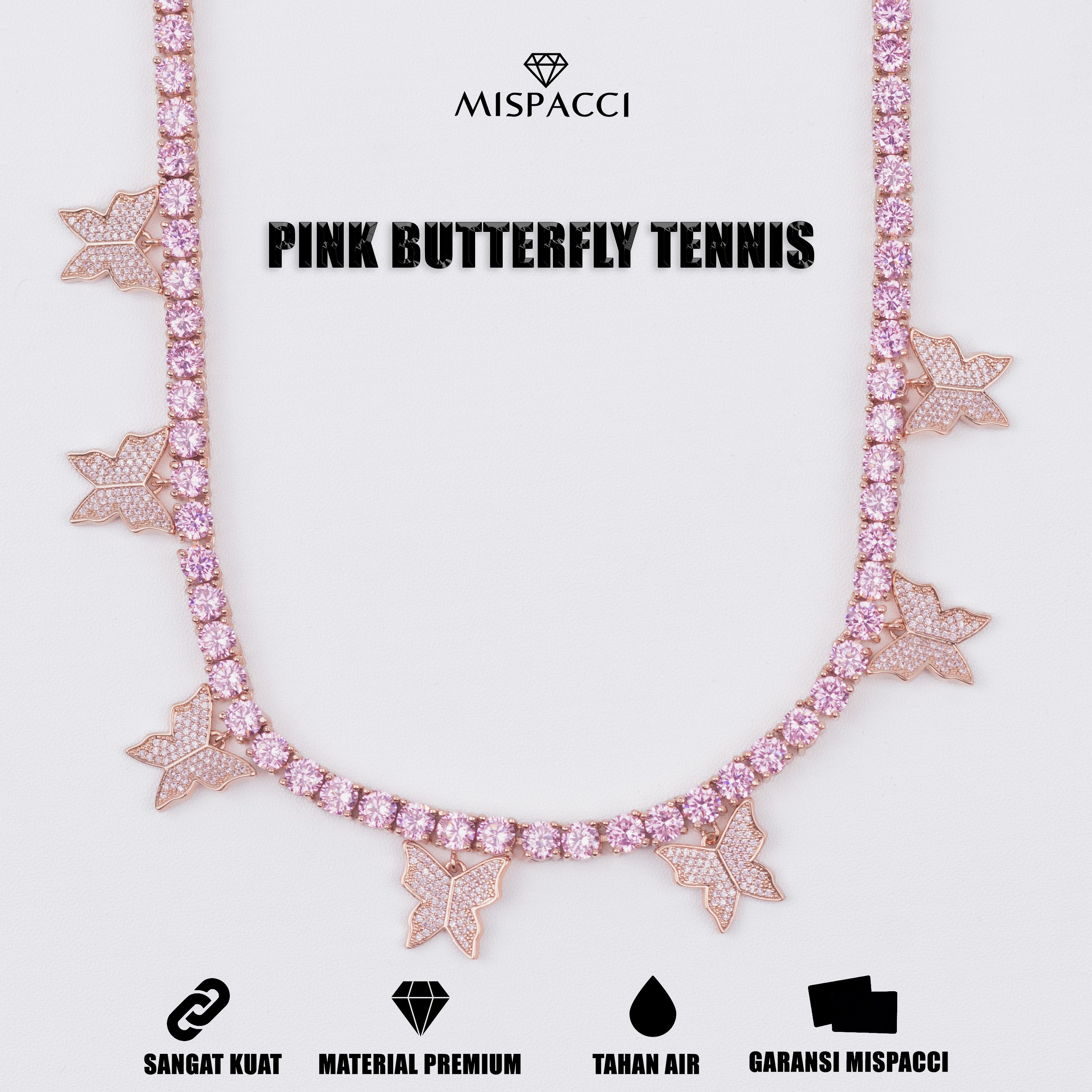 Butterfly Tennis Pink Chain
