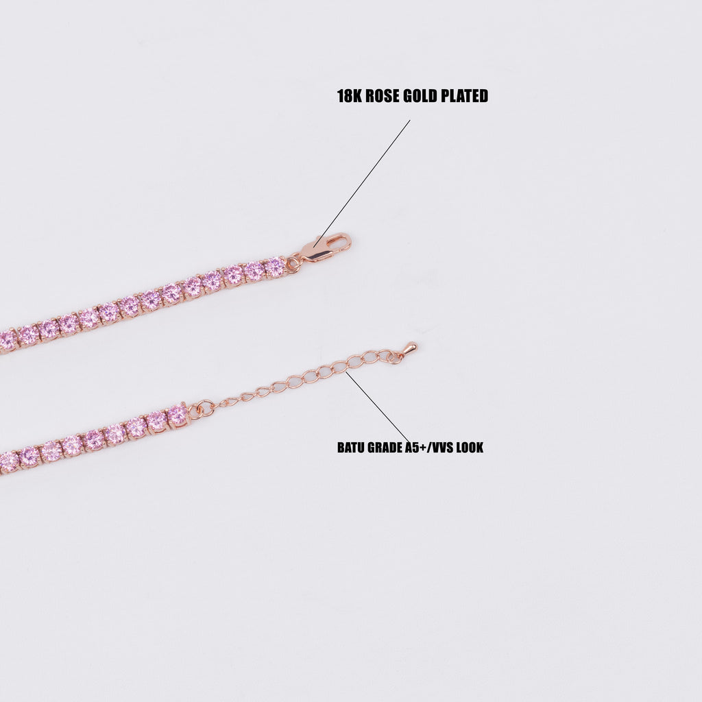 Butterfly Tennis Pink Chain