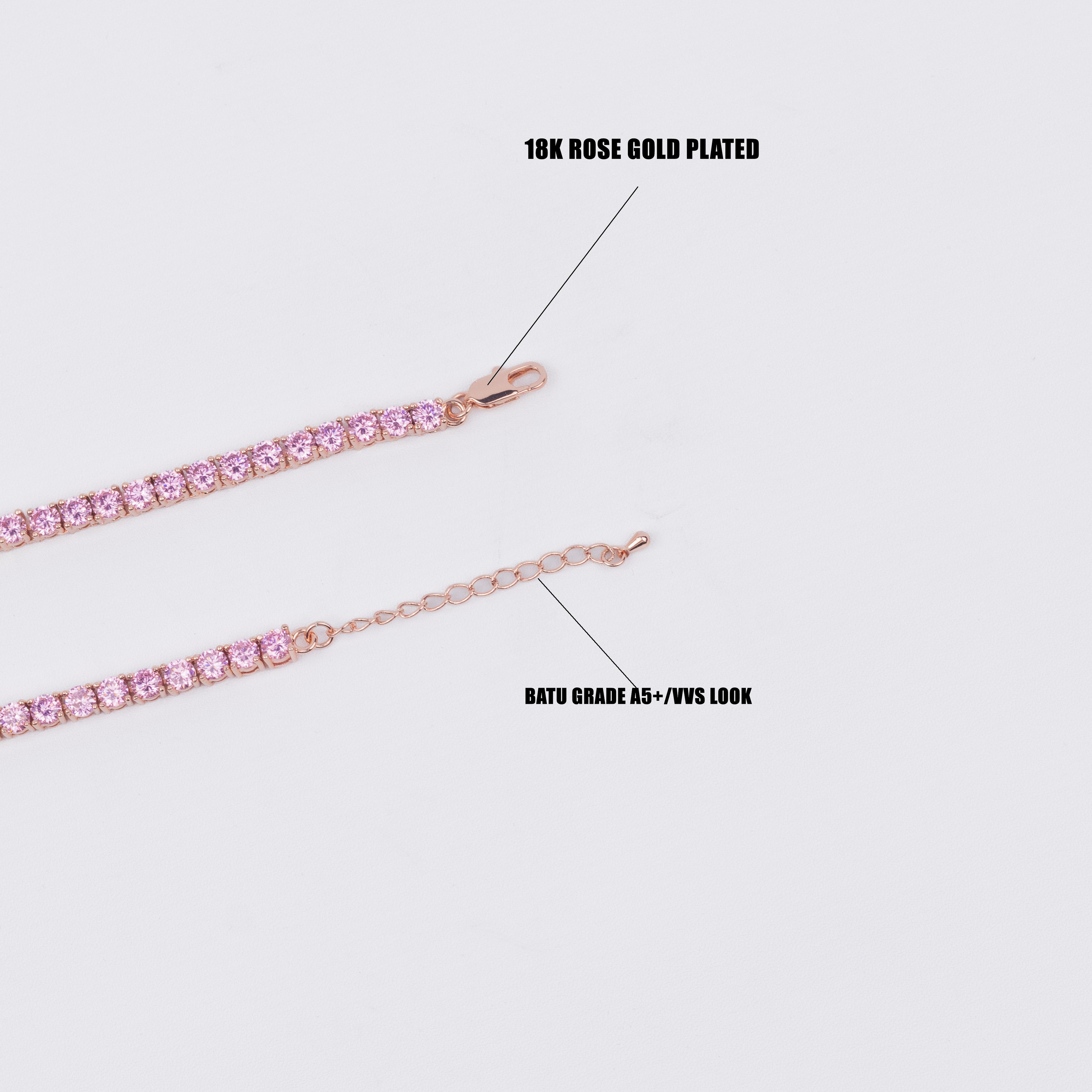 Butterfly Tennis Pink Chain