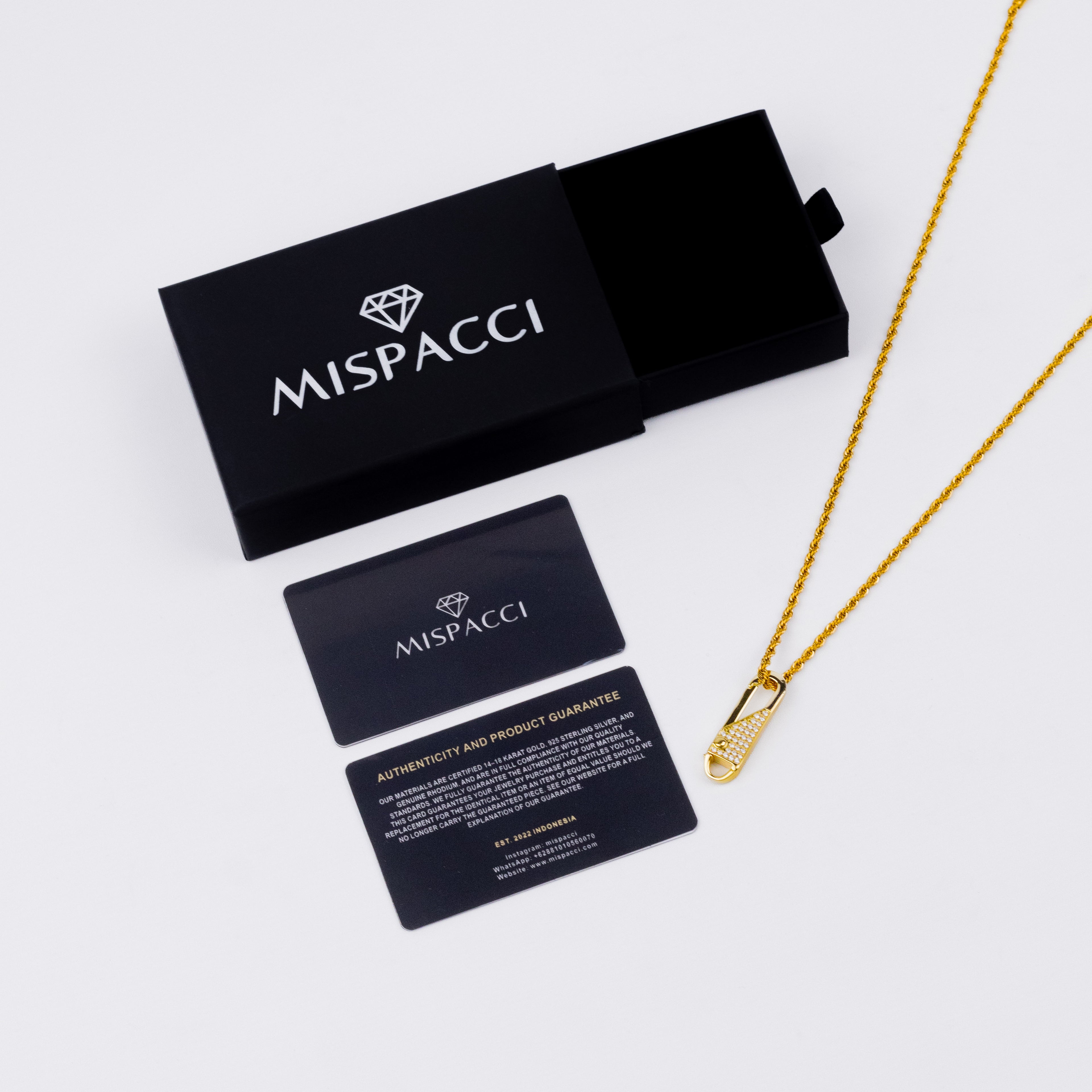 Iced Pin Pendant - Gold