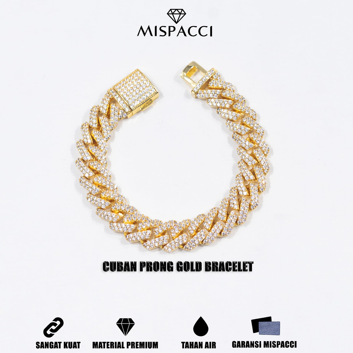 Cuban Prong Bracelet - Gold