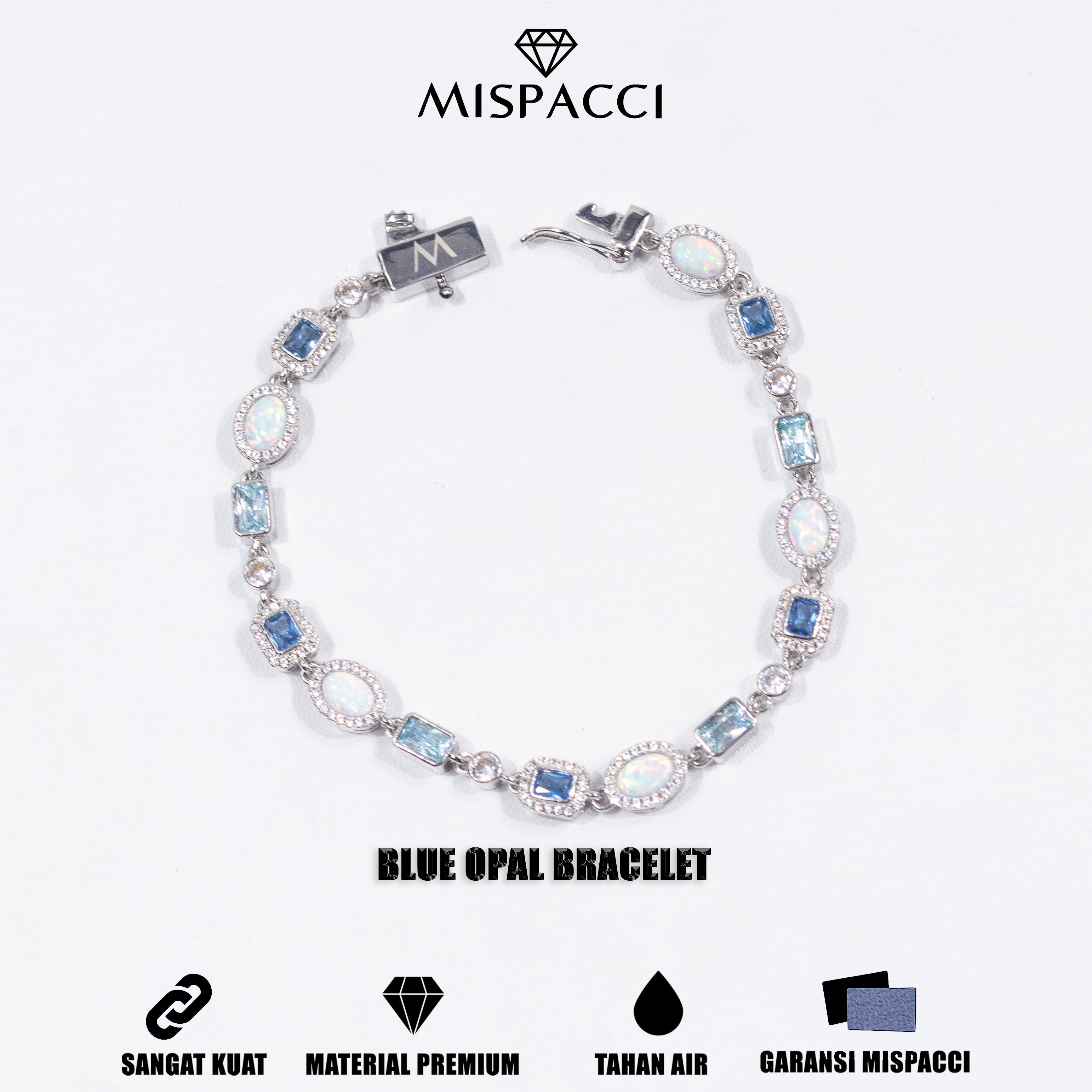 Blue and Opal Gemstone Bracelet