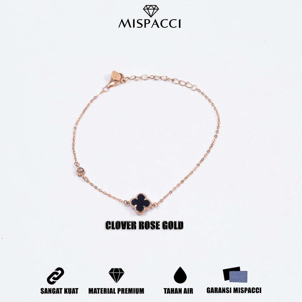 Black Clover Bracelet - Rose Gold
