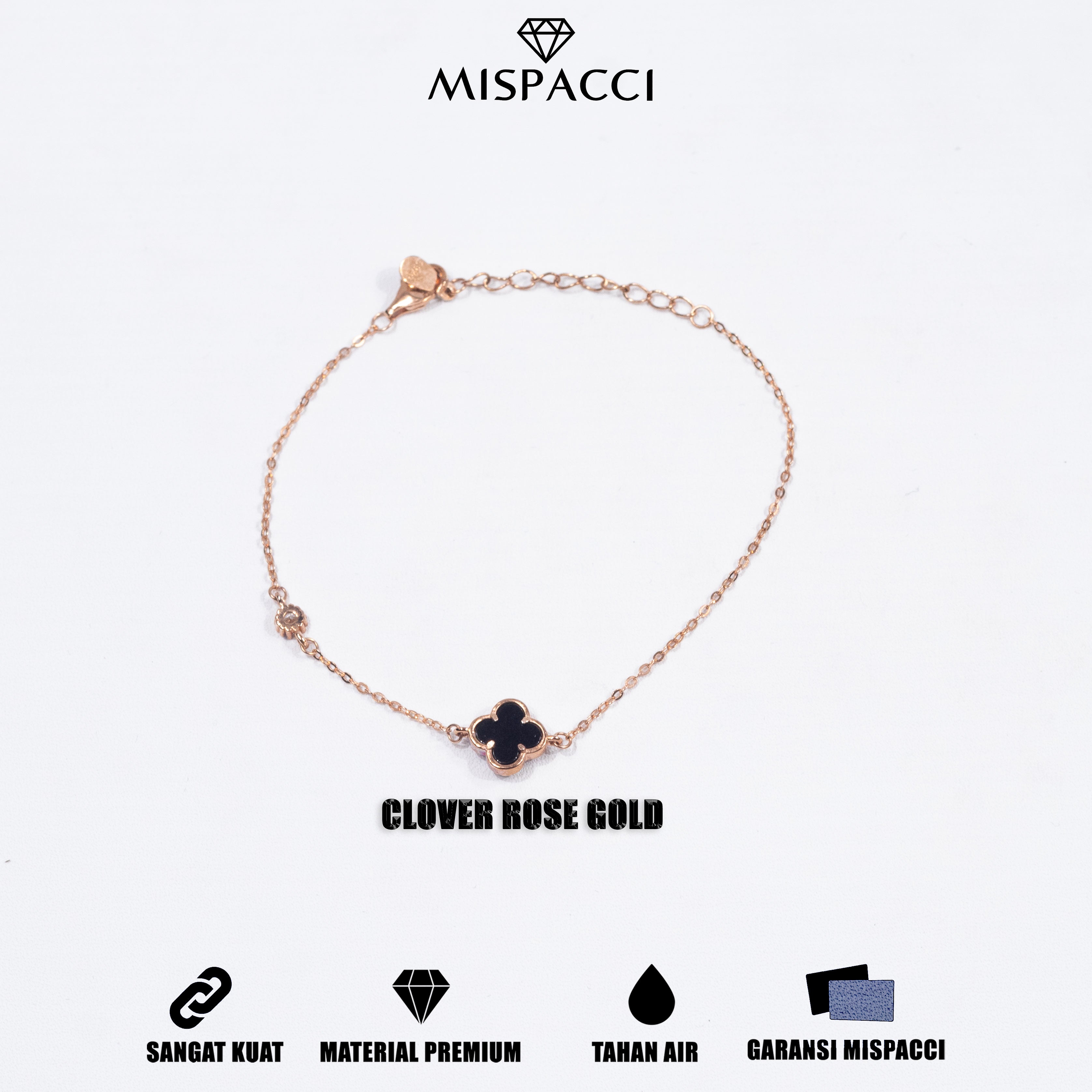 Black Clover Bracelet - Rose Gold