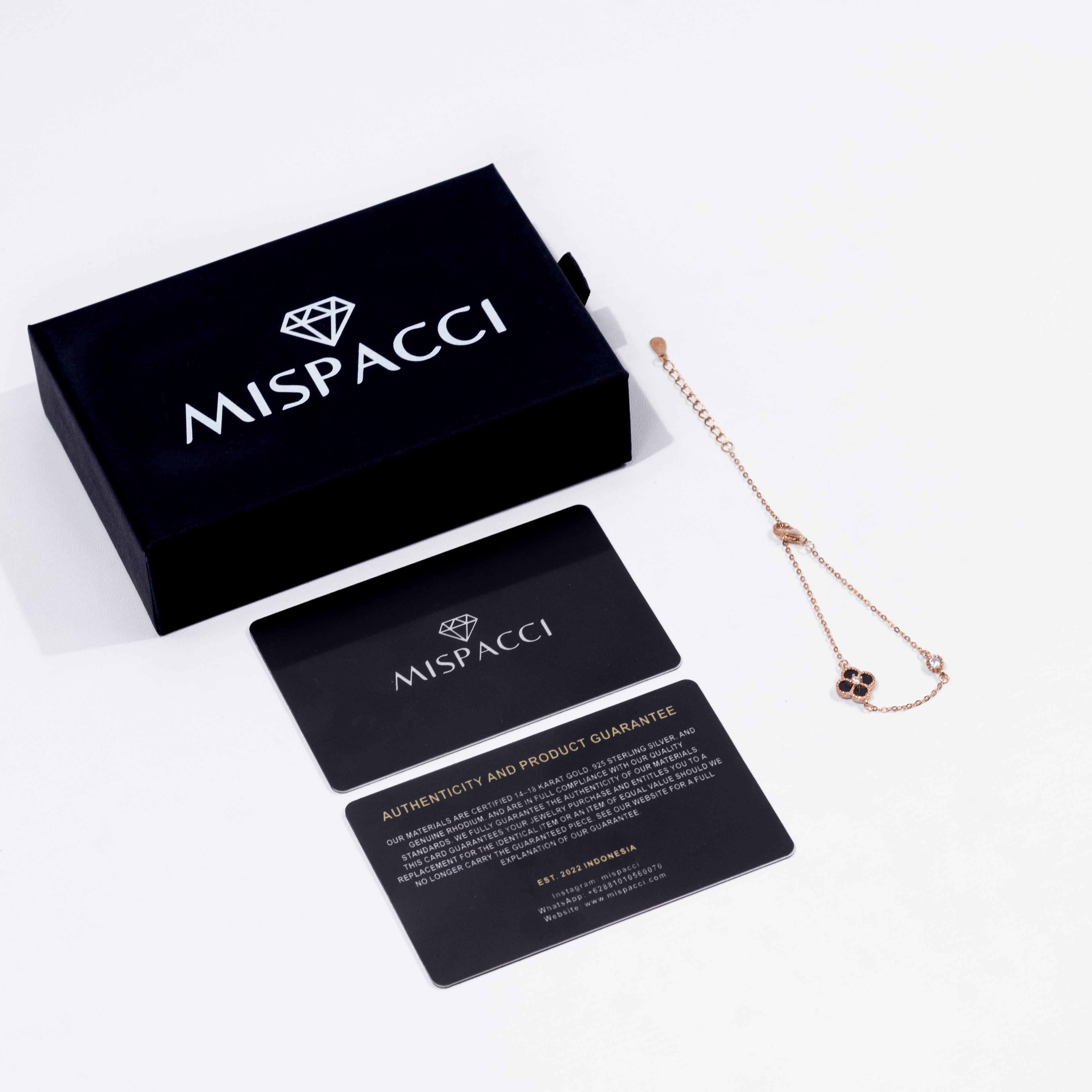 Black Clover Bracelet - Rose Gold