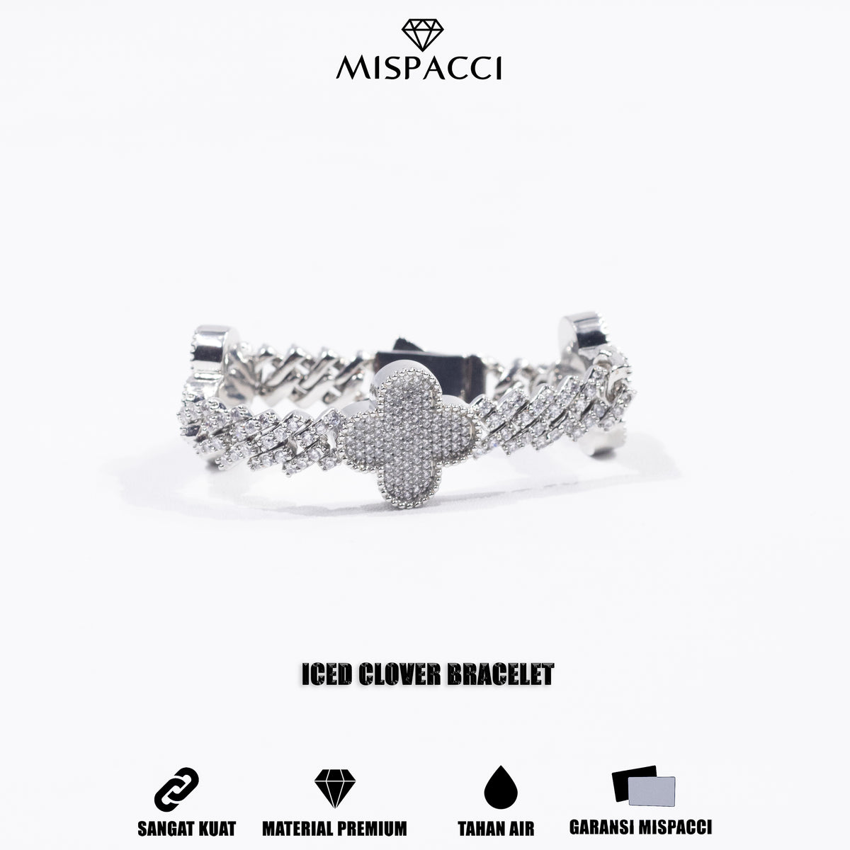 Clover Iced Out Bracelet