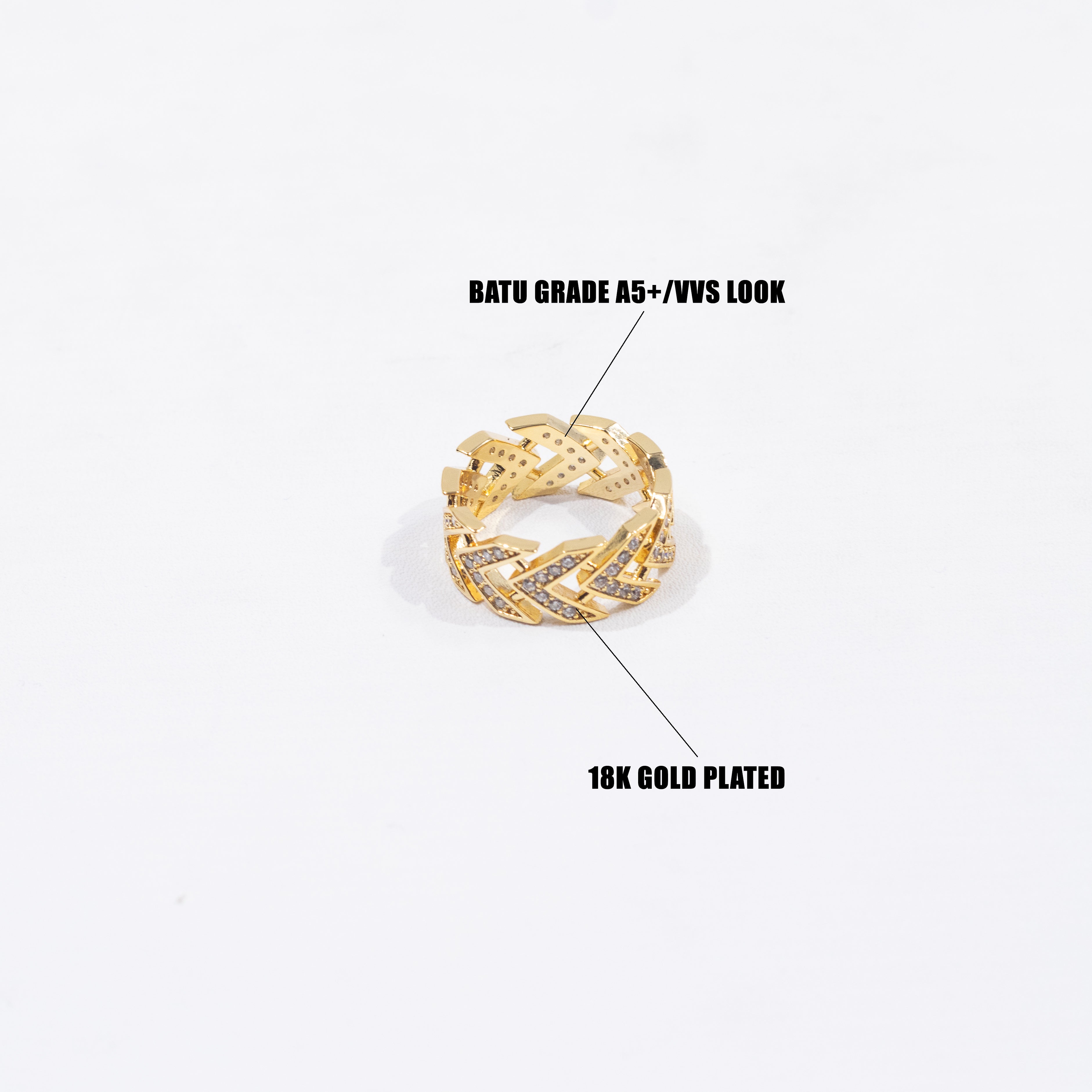Arrow Iced Out Ring - Gold