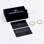 Tennis Chain Hoop Earrings - Gold