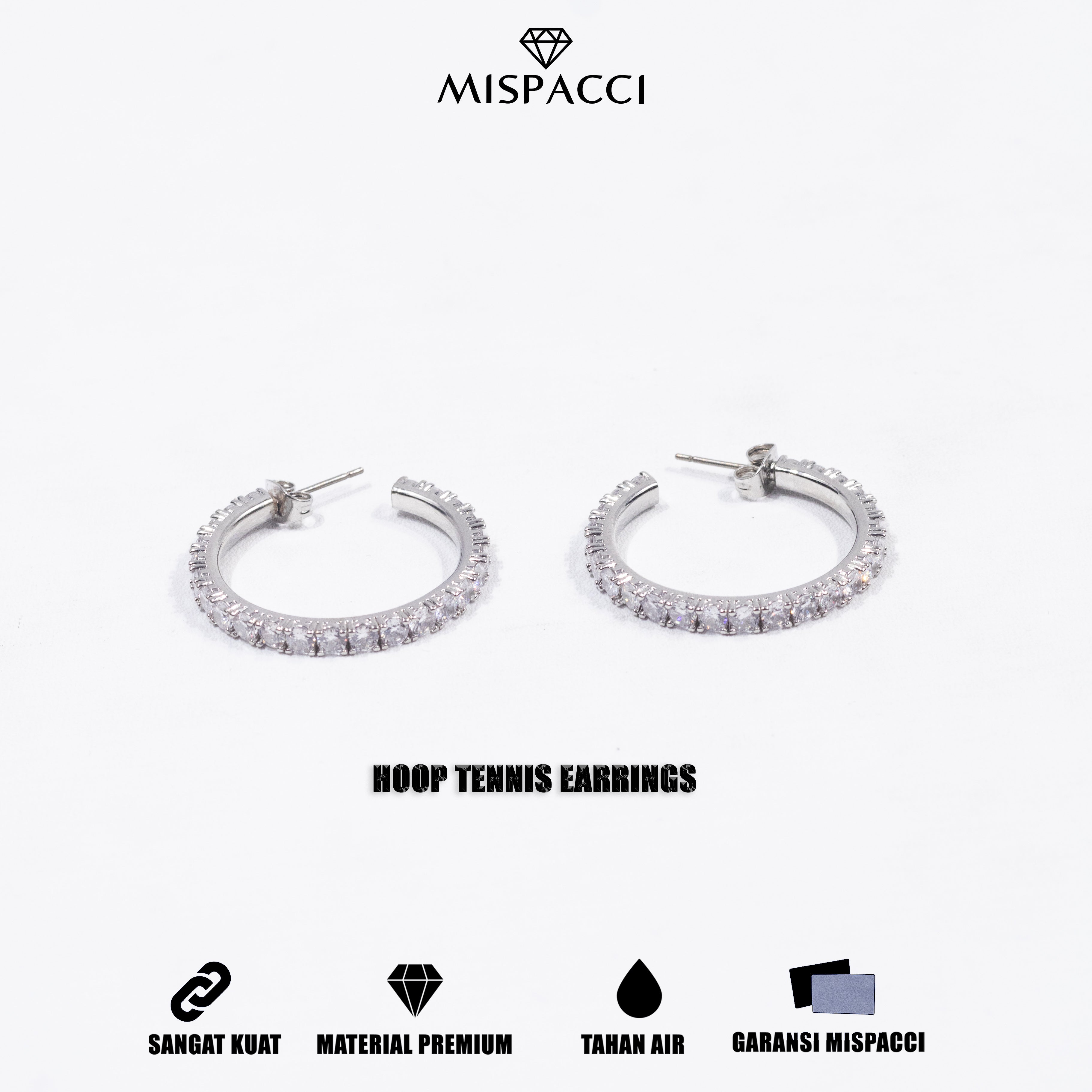 Tennis Chain Hoop Earrings