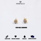 Iced Ball Earrings - Gold
