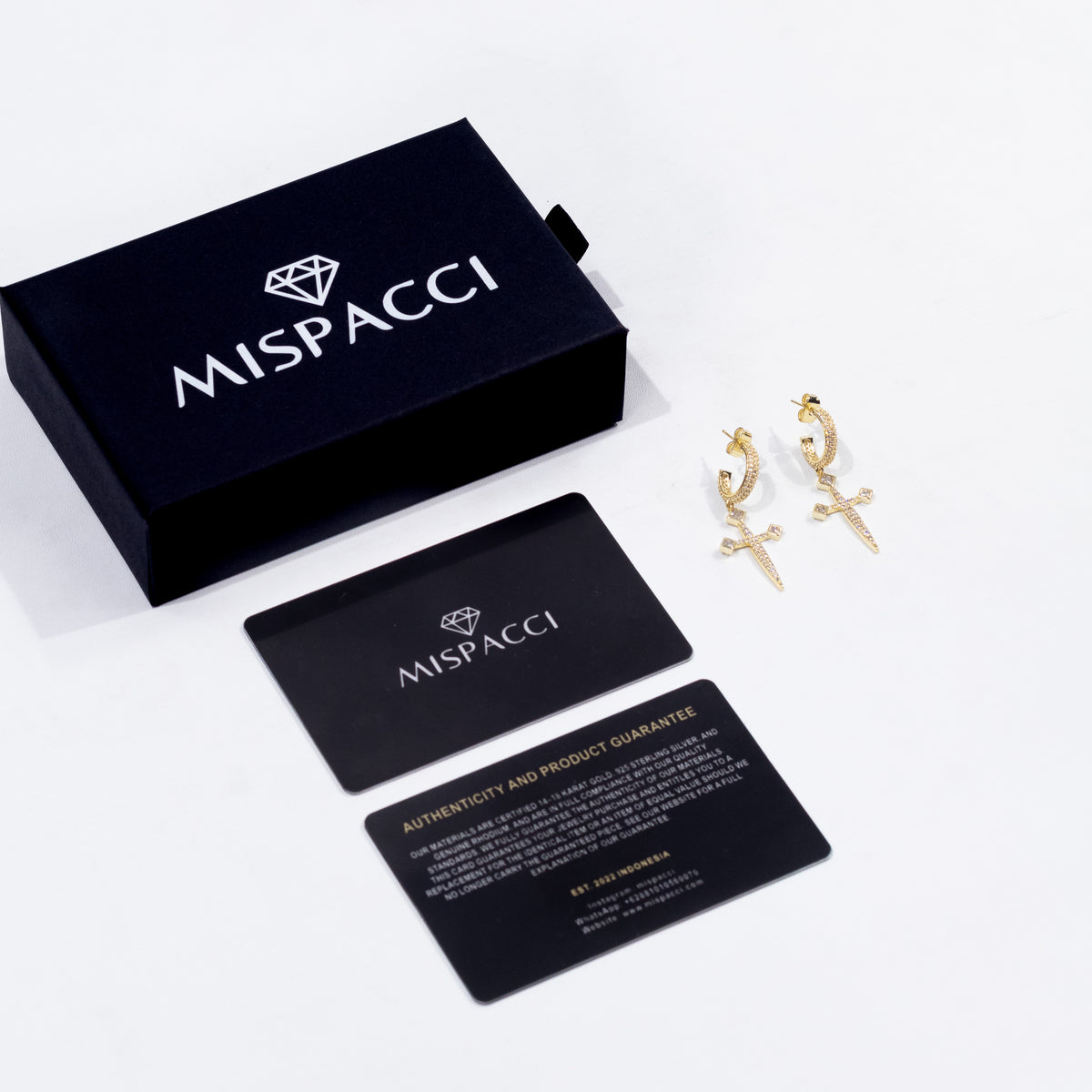 Cross Earrings - Gold