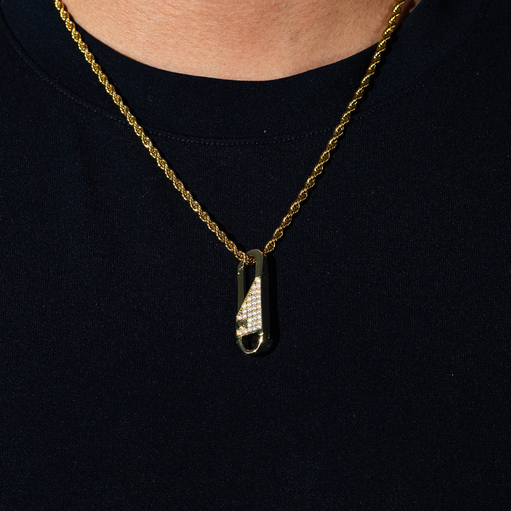 Iced Pin Pendant - Gold