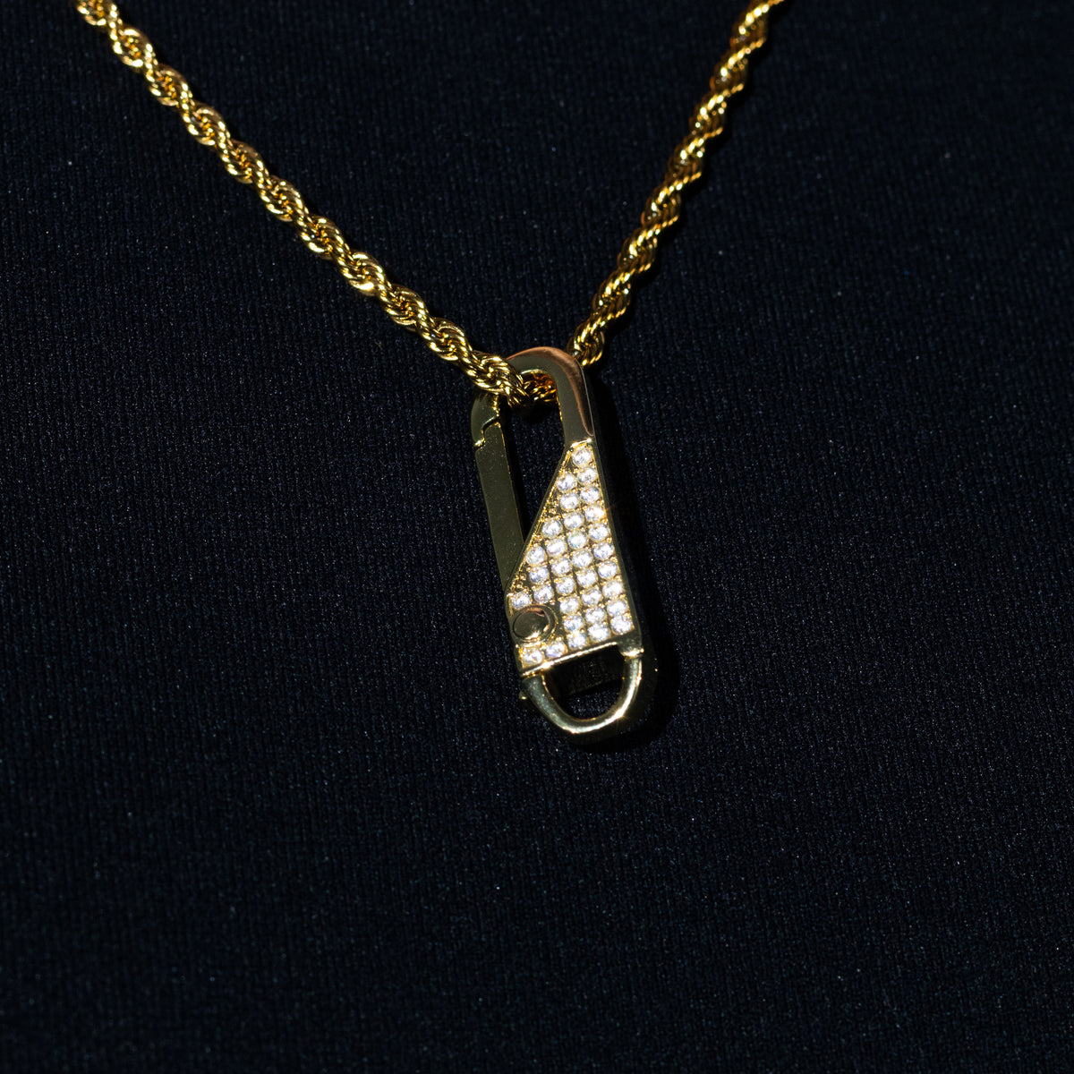 Iced Pin Pendant - Gold