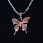 Pink Butterfly Pendant - Rose Gold