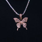 Pink Butterfly Pendant - Rose Gold