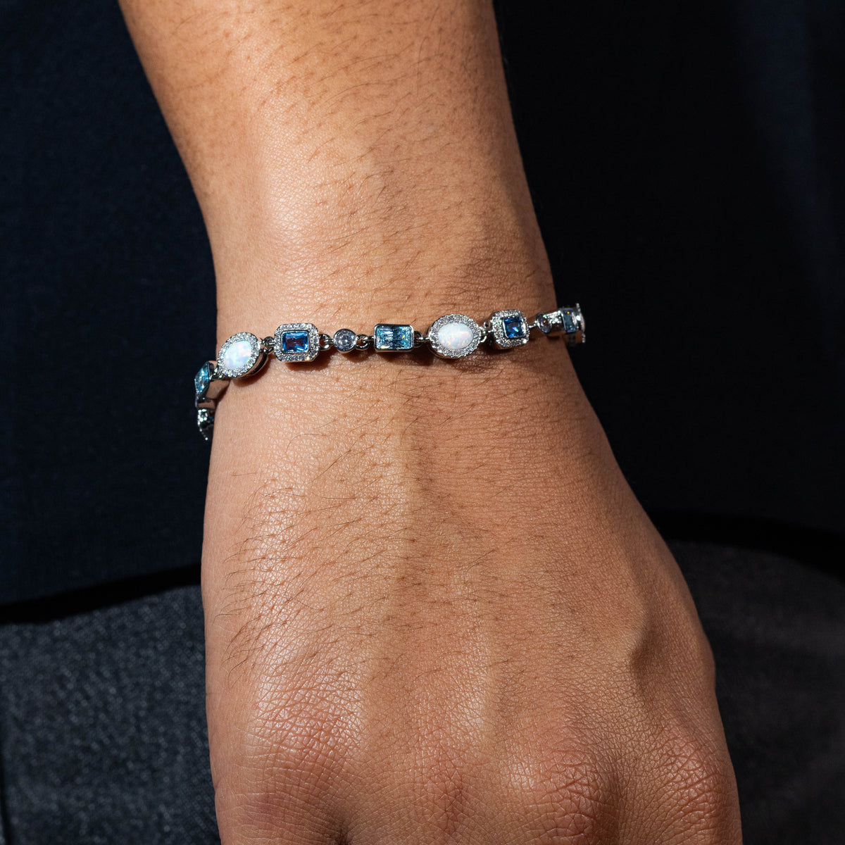 Blue and Opal Gemstone Bracelet