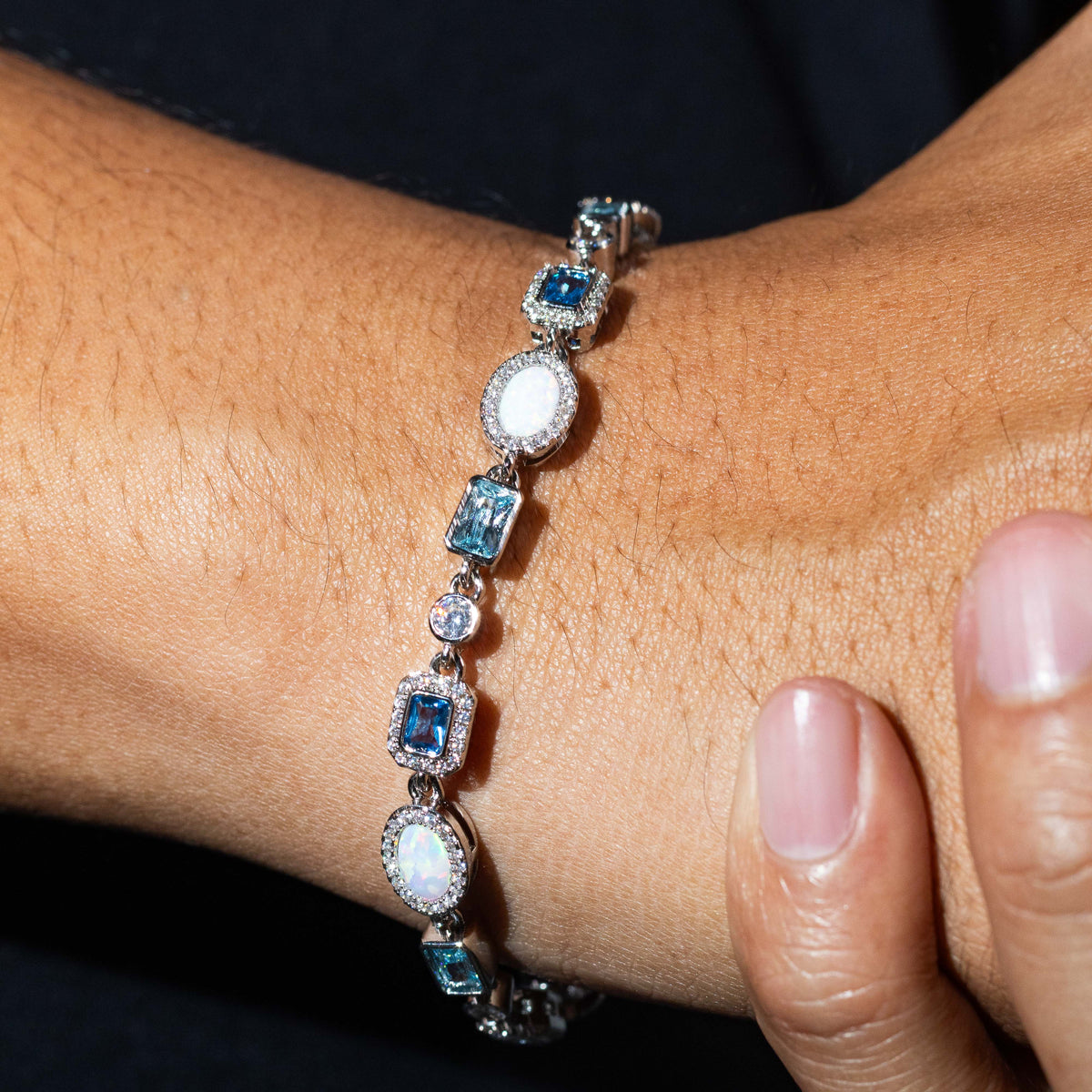 Blue and Opal Gemstone Bracelet