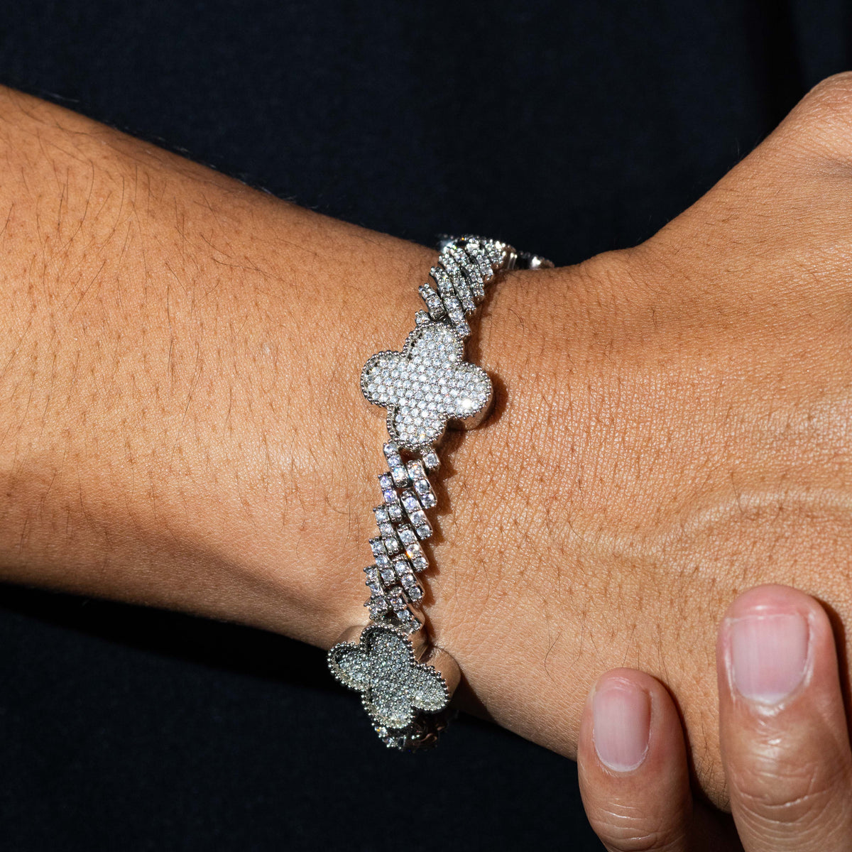 Clover Iced Out Bracelet