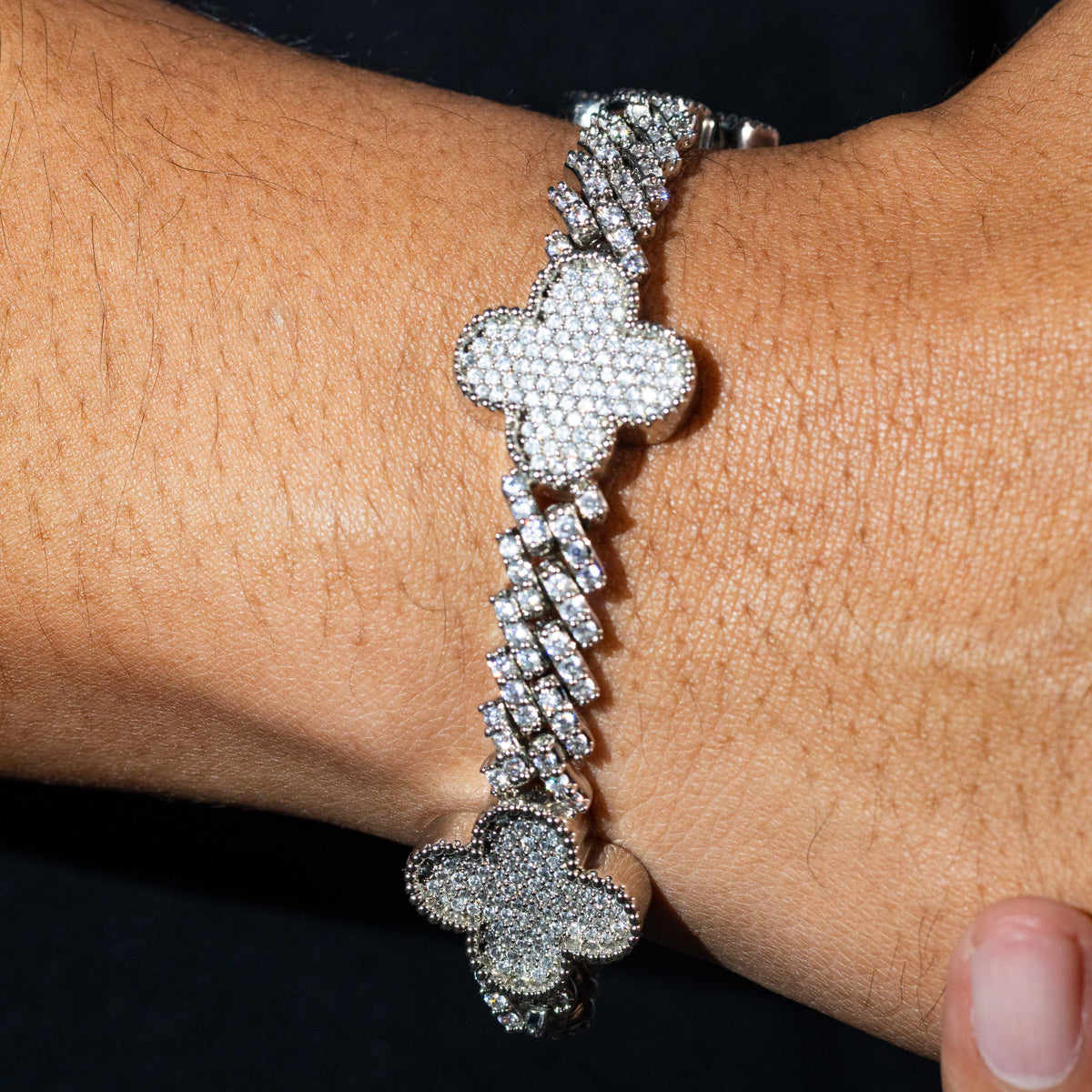 Clover Iced Out Bracelet