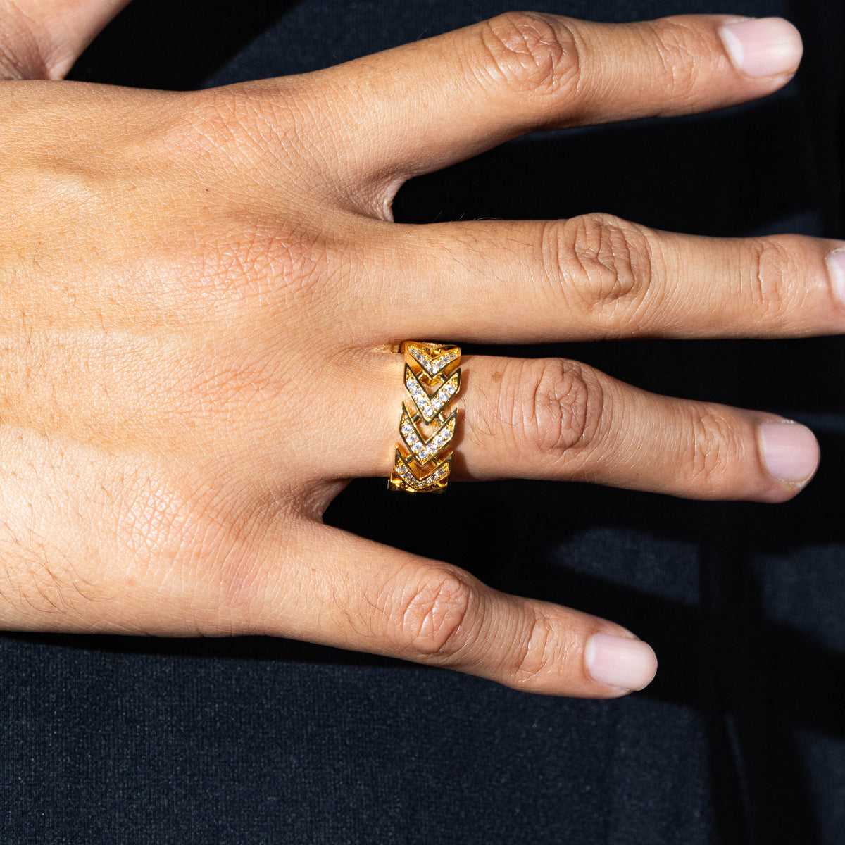 Arrow Iced Out Ring - Gold