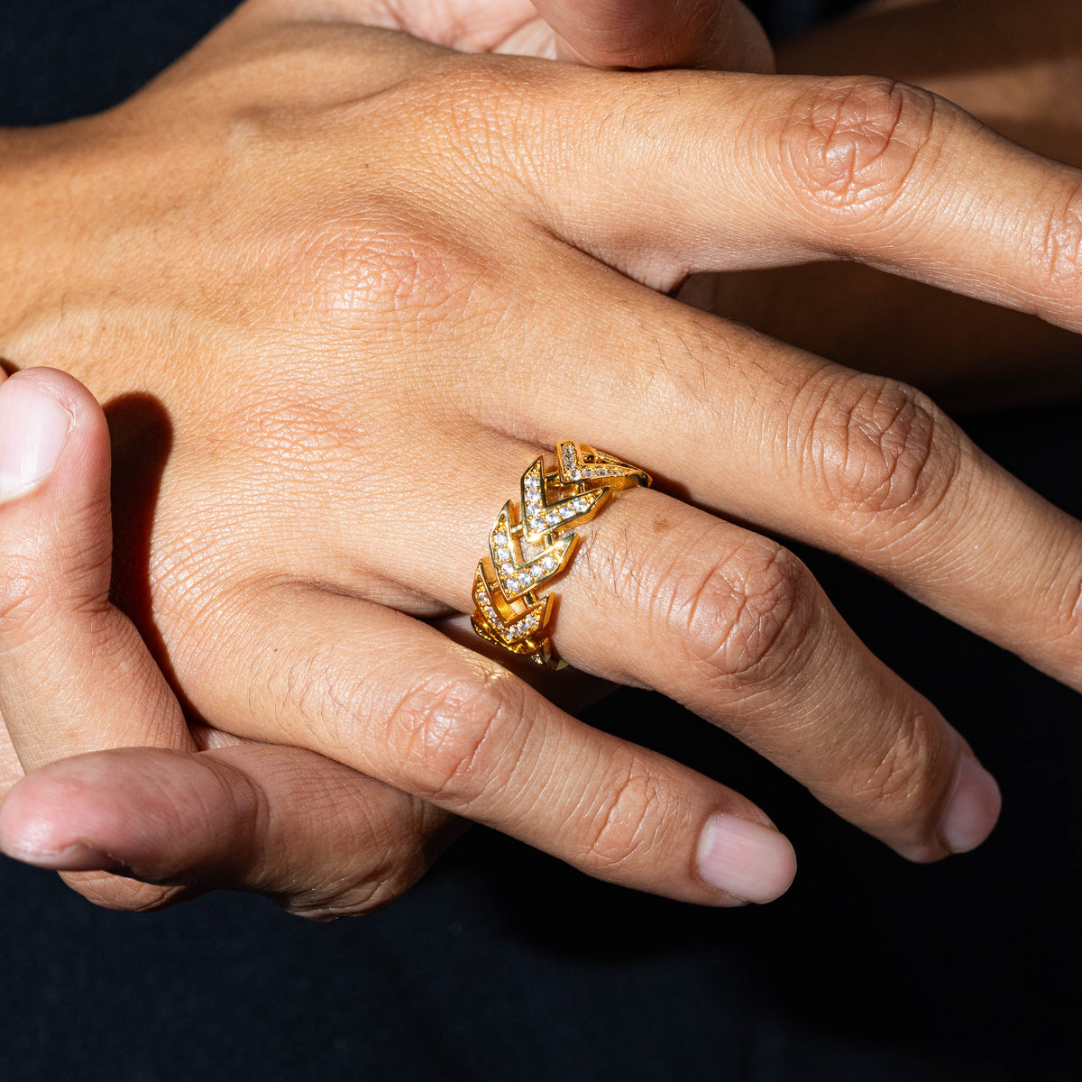 Arrow Iced Out Ring - Gold