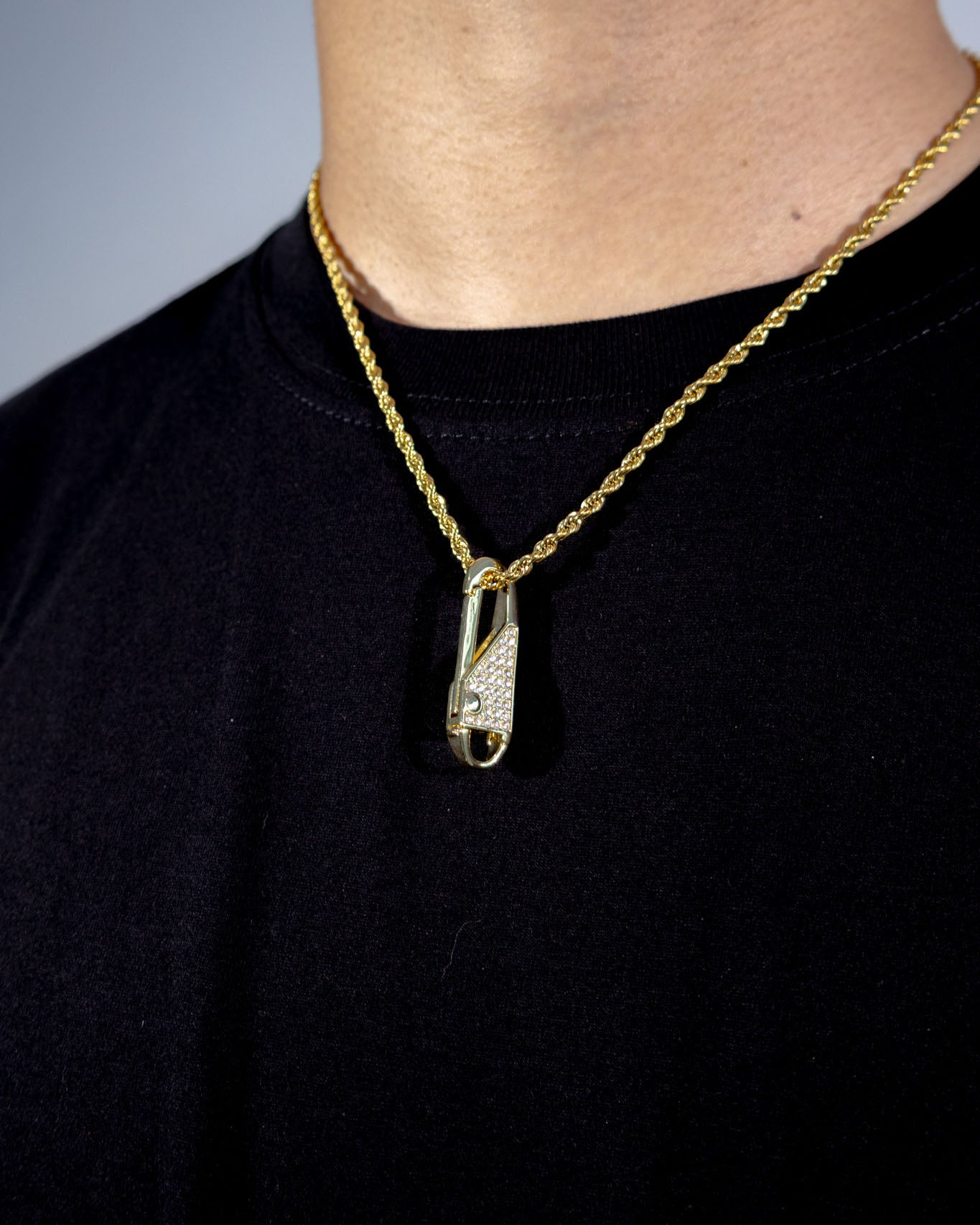 Iced Pin Pendant - Gold