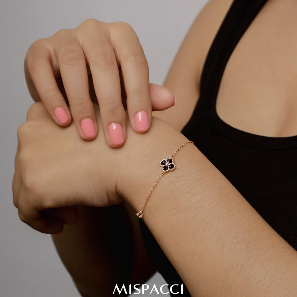 Black Clover Bracelet - Rose Gold