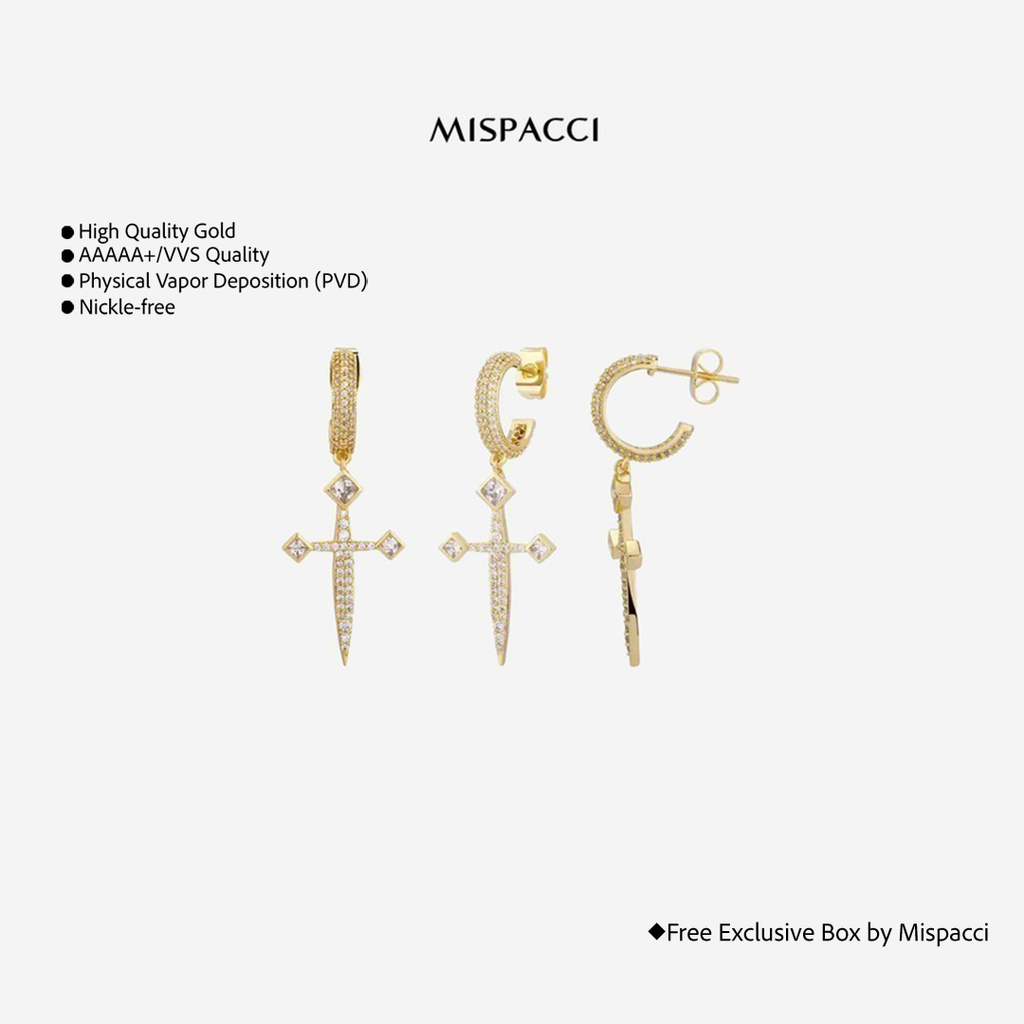 Cross Earrings - Gold