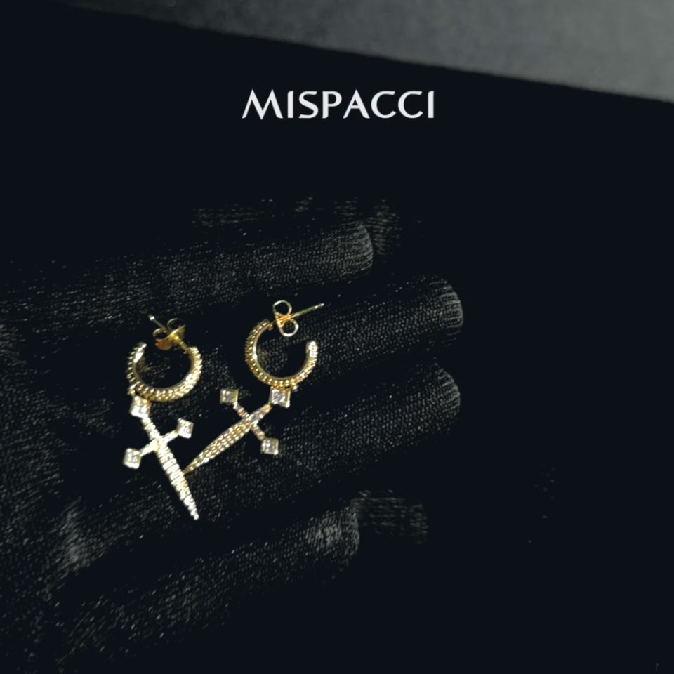 Cross Earrings - Gold