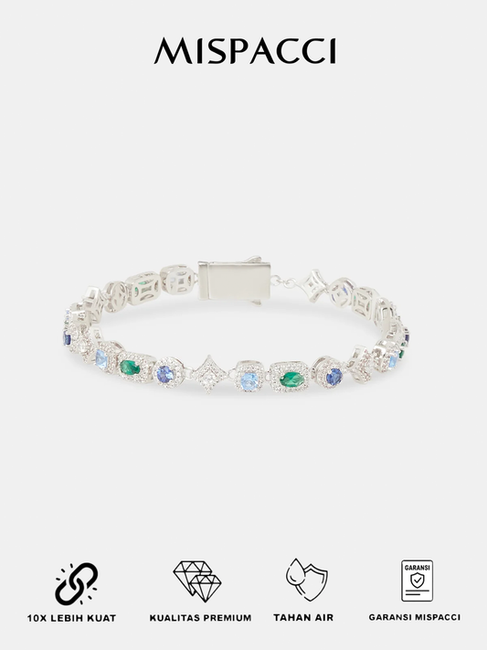 BLUE AND GREEN STARLIGHT GEMSTONE BRACELET