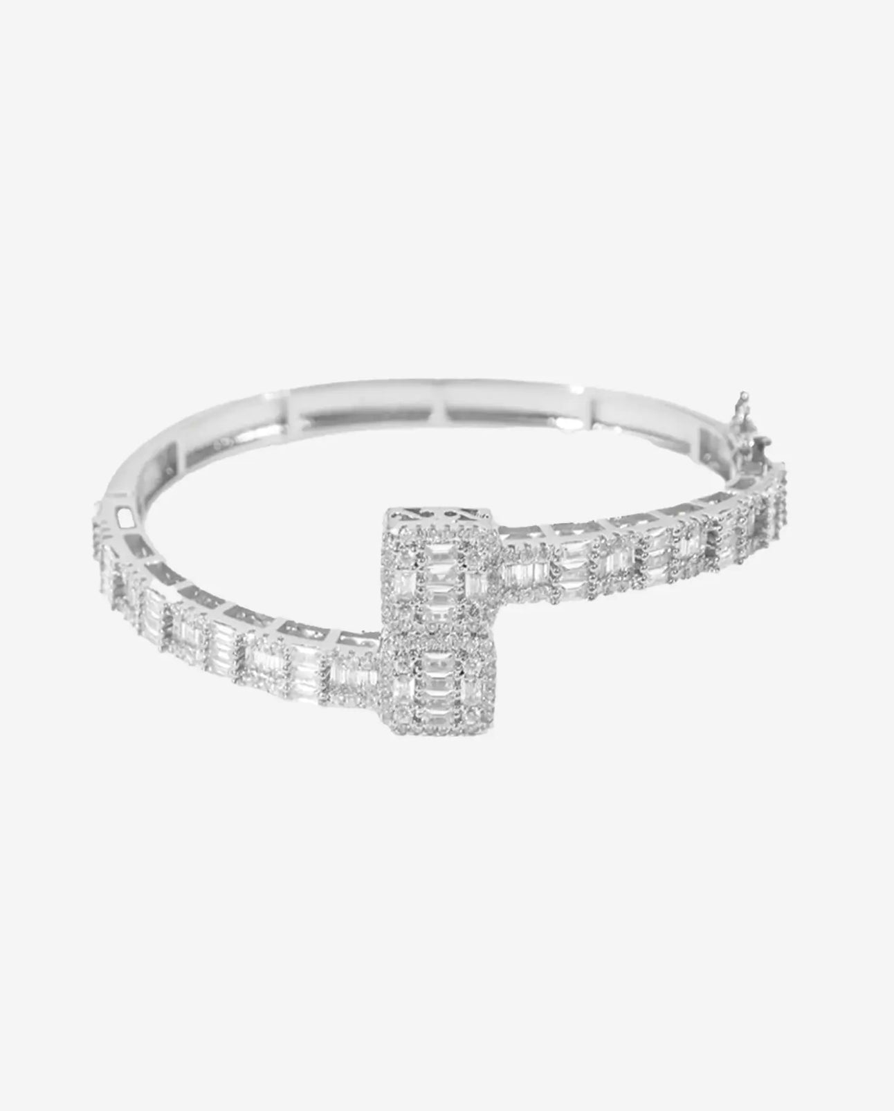 Iced out bangle - White Gold