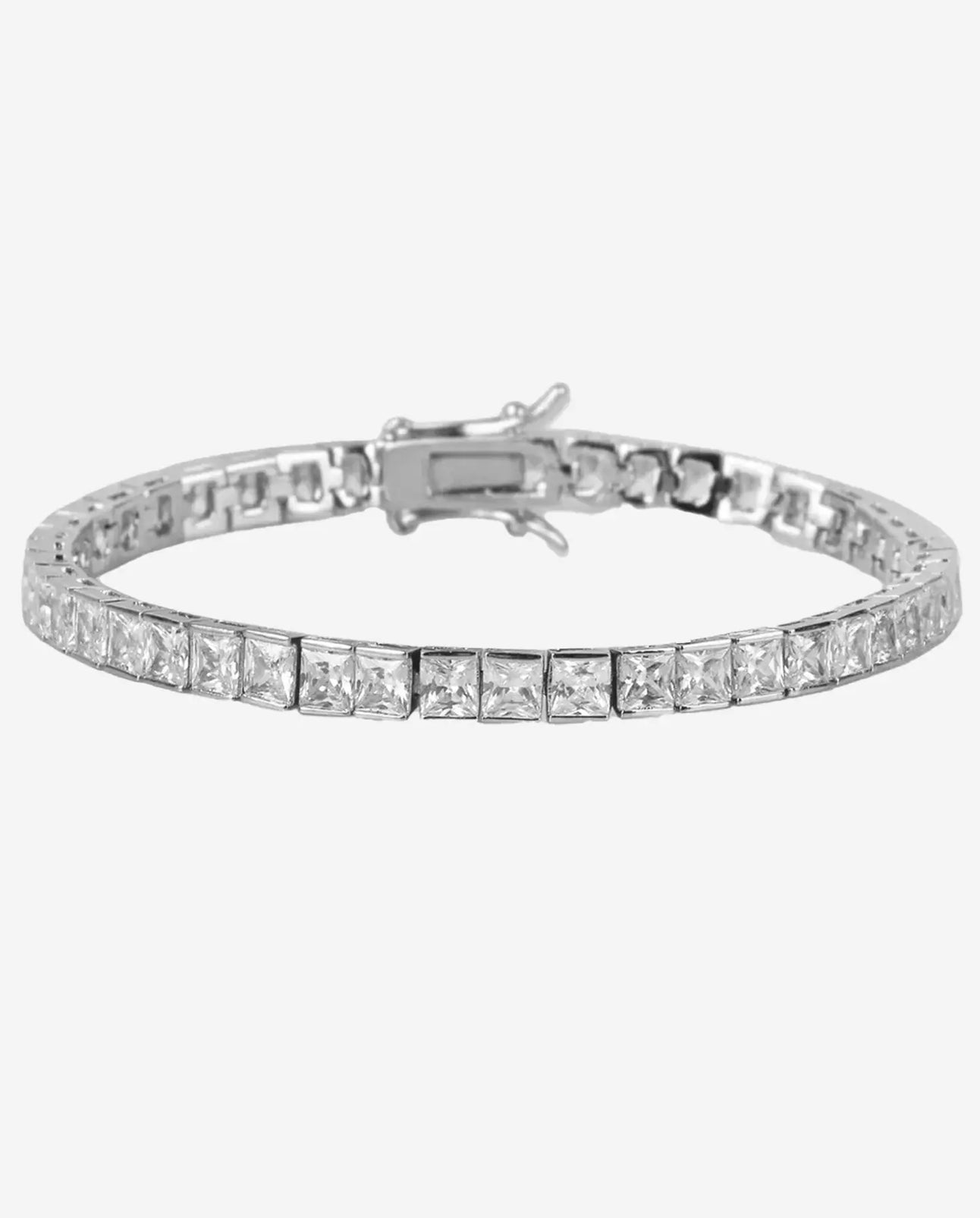 Square Tennis Chain bracelet - White gold